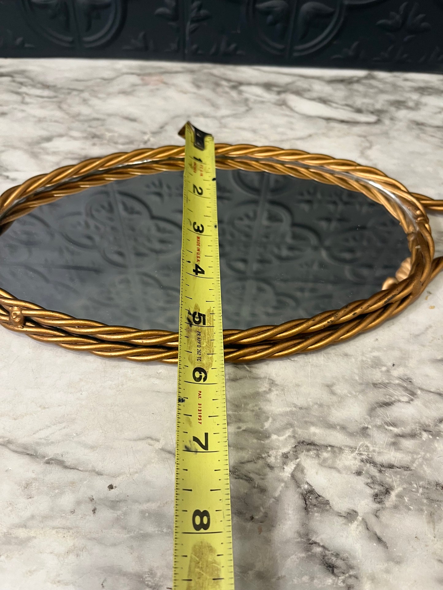 Twisted Gold Candle Sconce with Oval Mirror