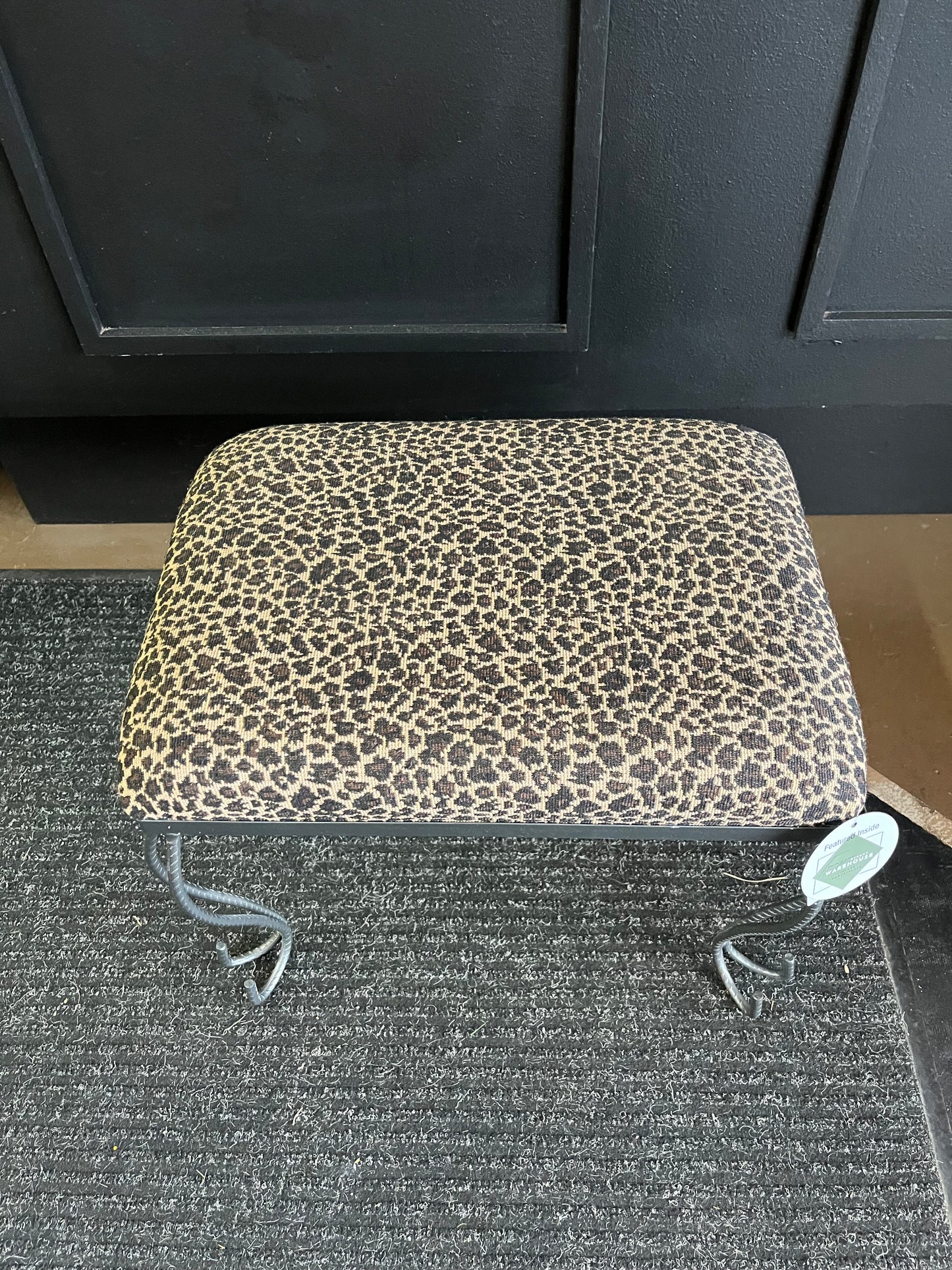 Animal Print Stool With Metal Legs