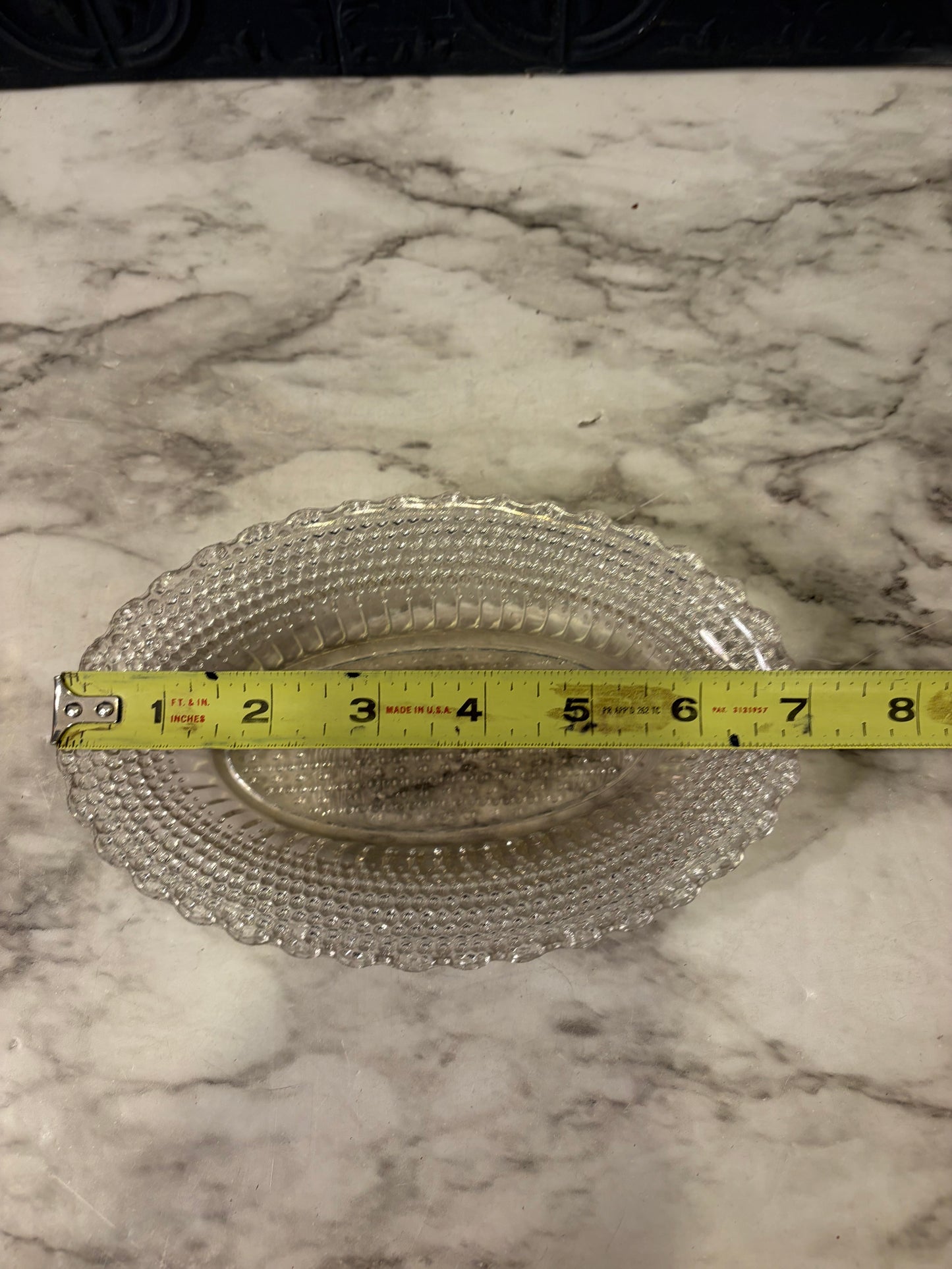 Oval Pressed Glass Bead Desing Tray