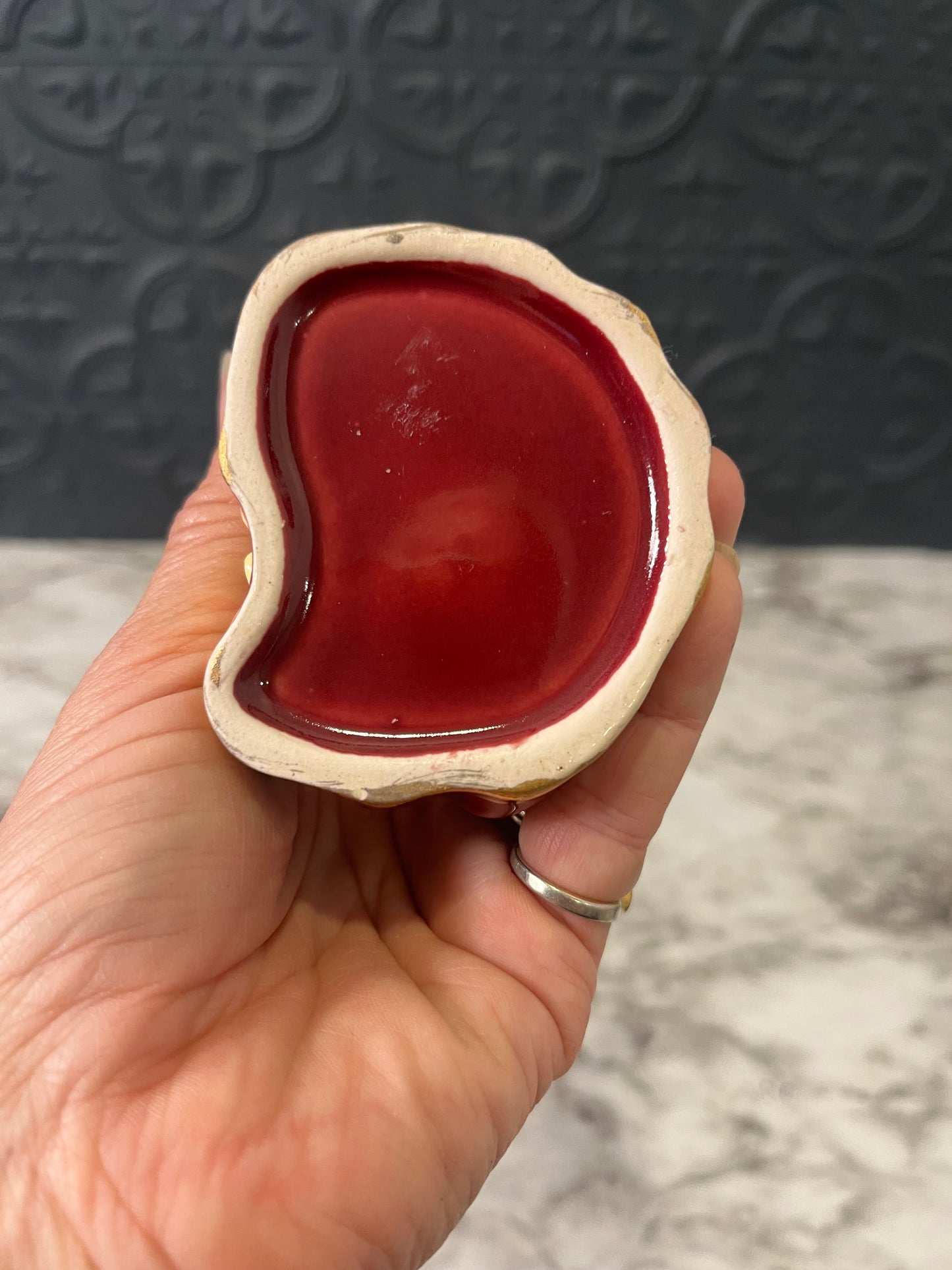 Mid Century Glamour Girl Vase Maroon