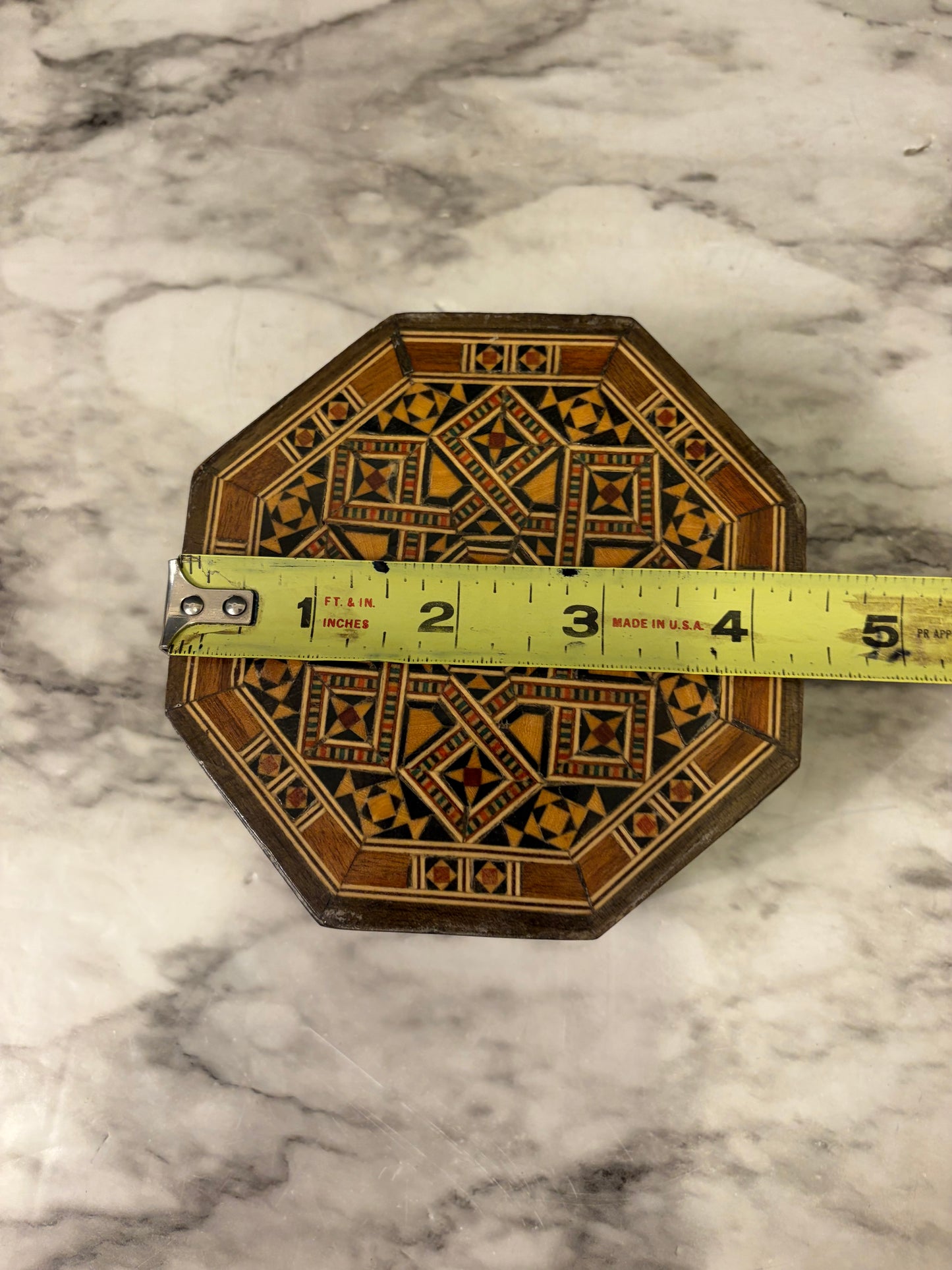 Octagon Wood Inlay Jewelry Box