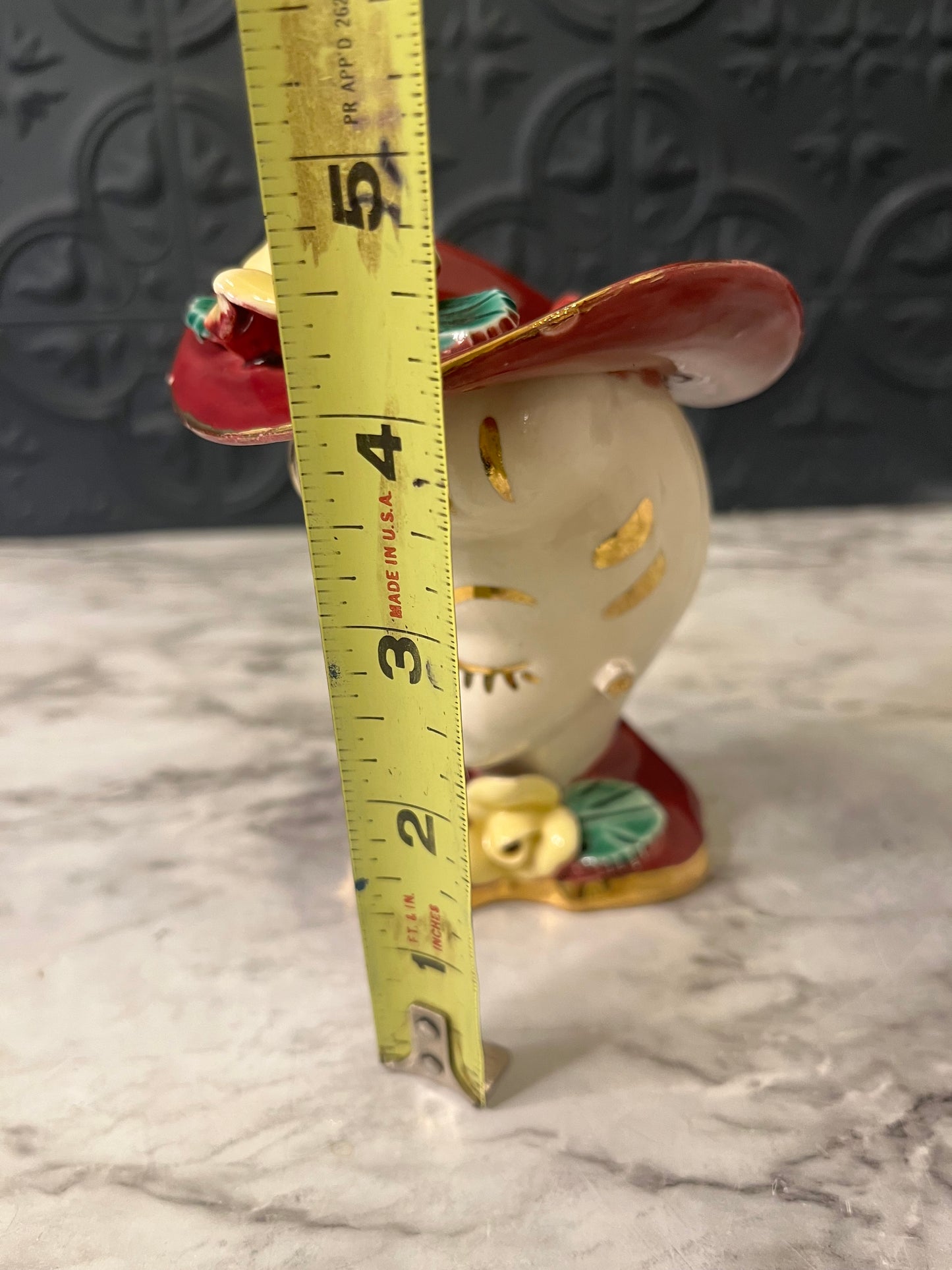 Mid Century Glamour Girl Vase Maroon