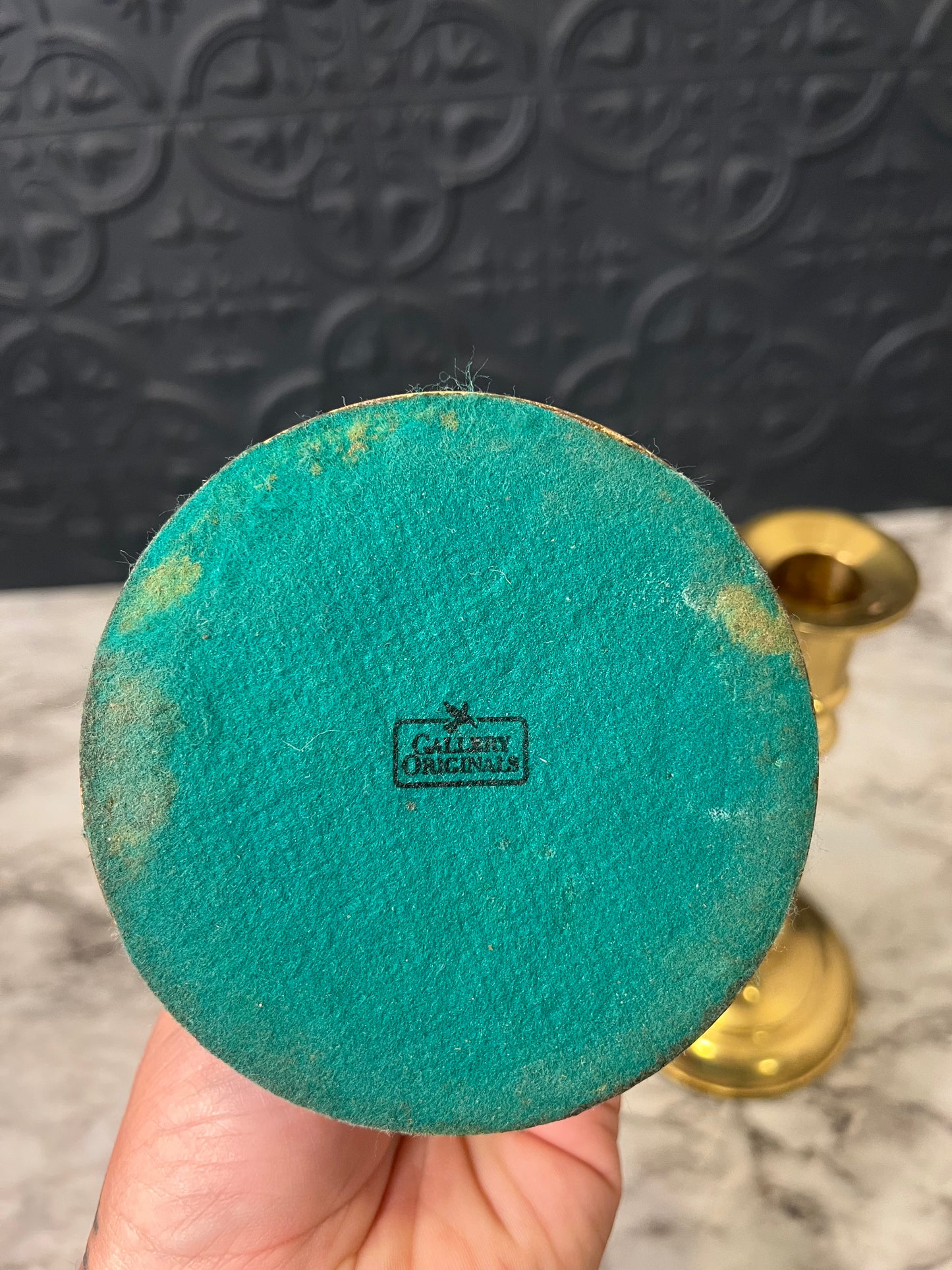 Brass Candle Holdewr 7.25 Set of 2