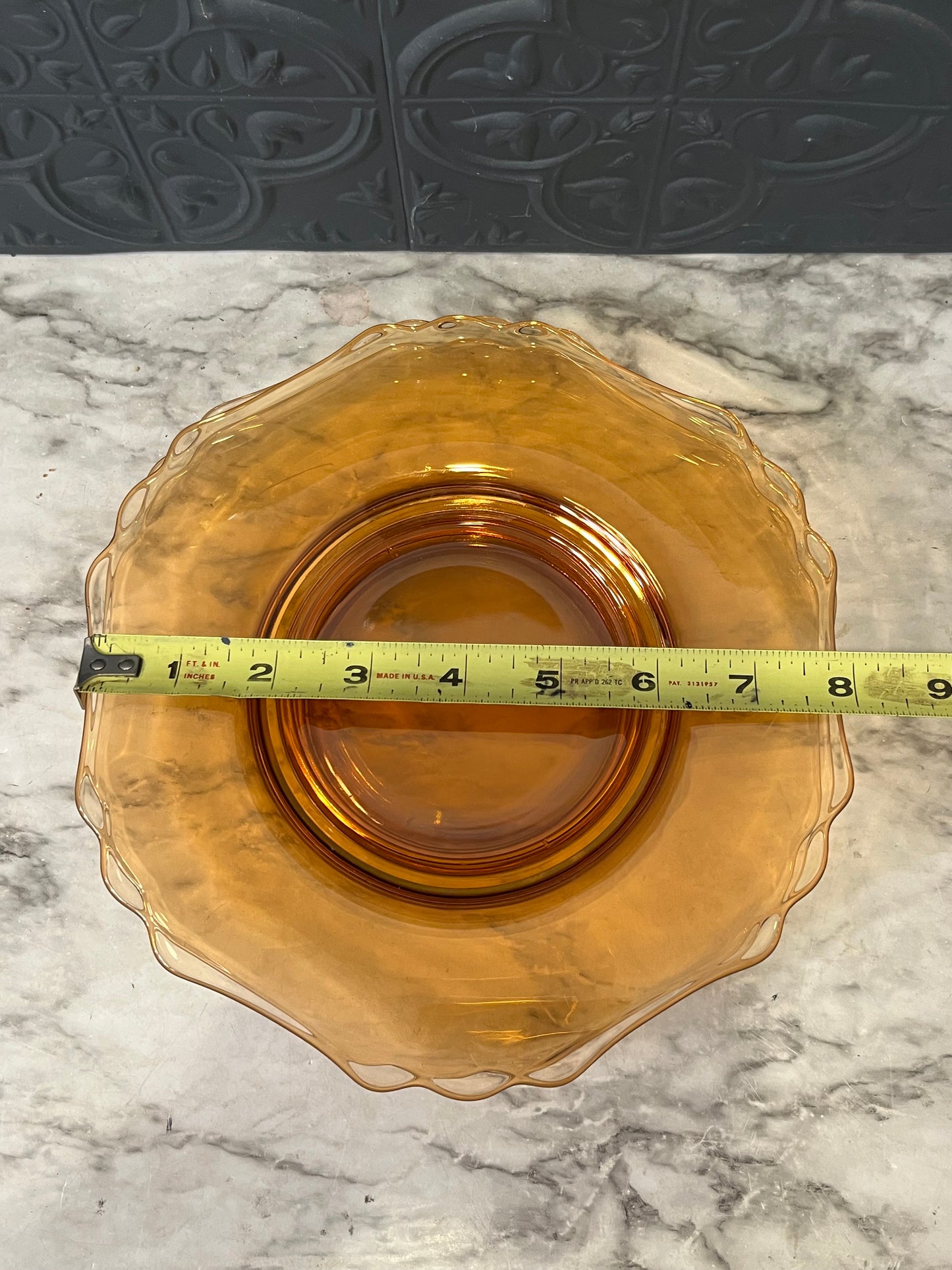 Amber glass Cambridge Salad plates x3