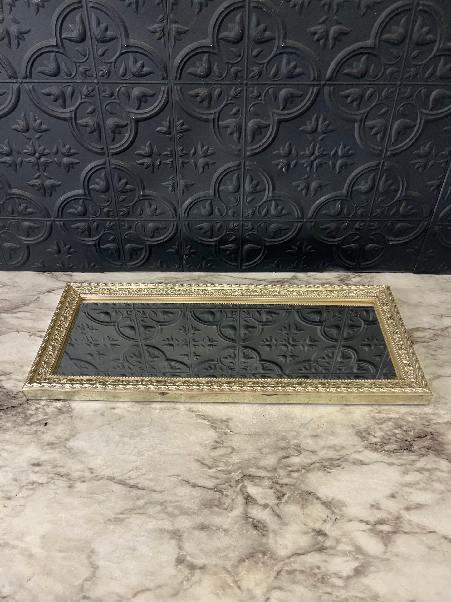 Champagne rectangle mirror