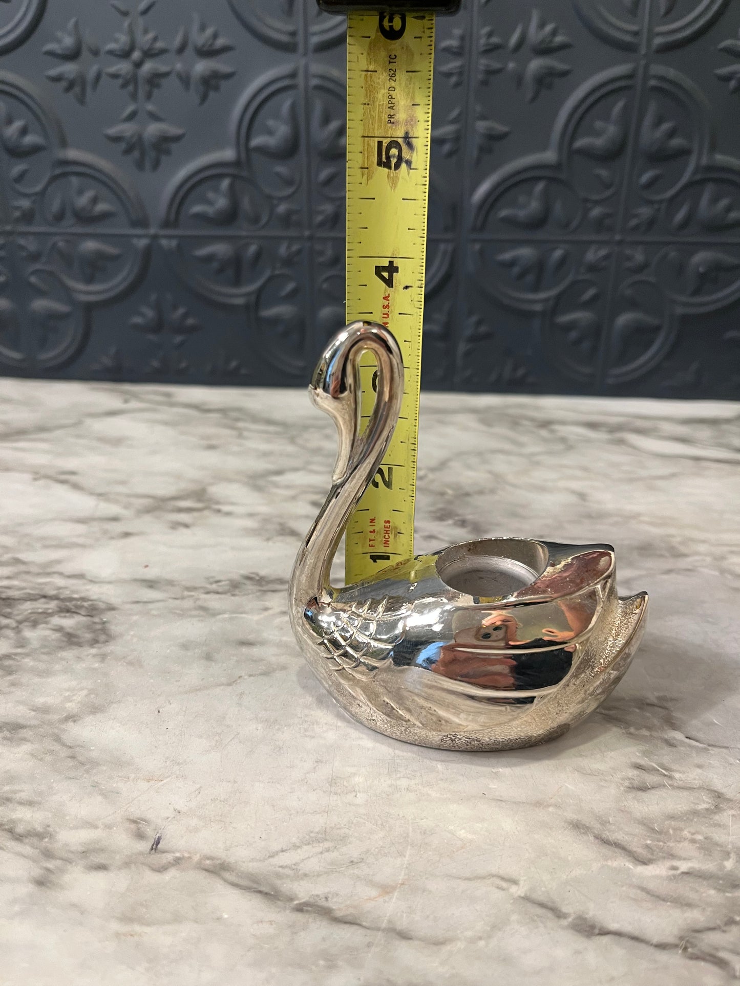 International Silver Plate Swan Candle Holder