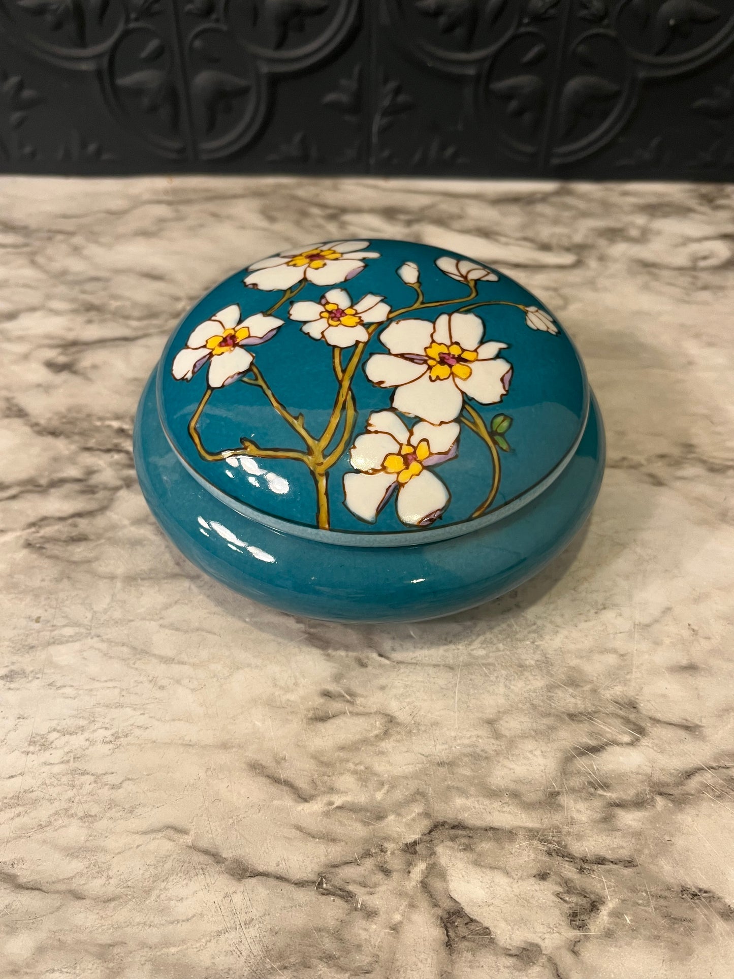 Blue Cherry Blossom Trinket Dish