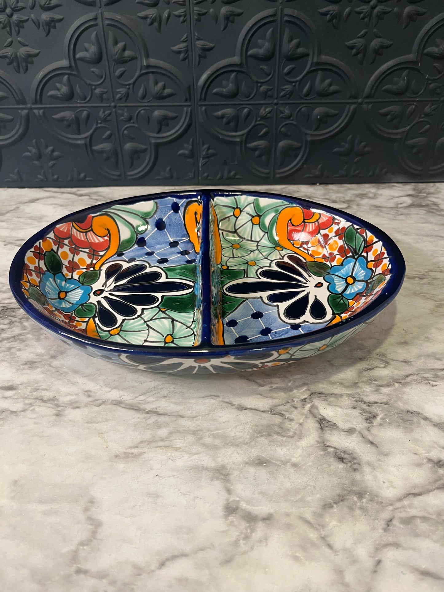 Mexican Pottery Split Bowl