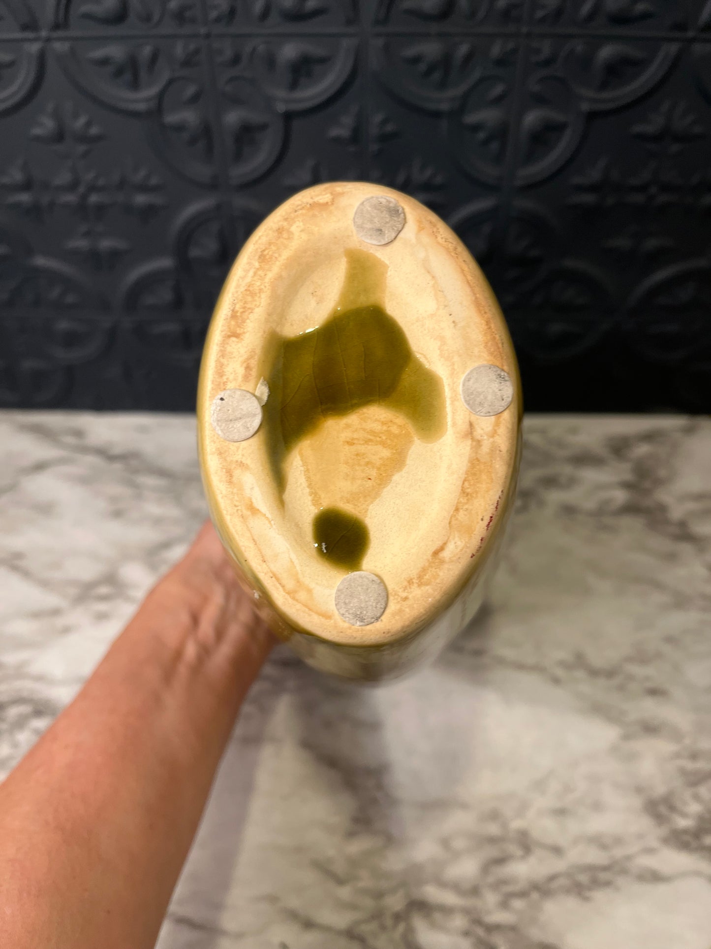 Avocado Green Asymmetrical Vase