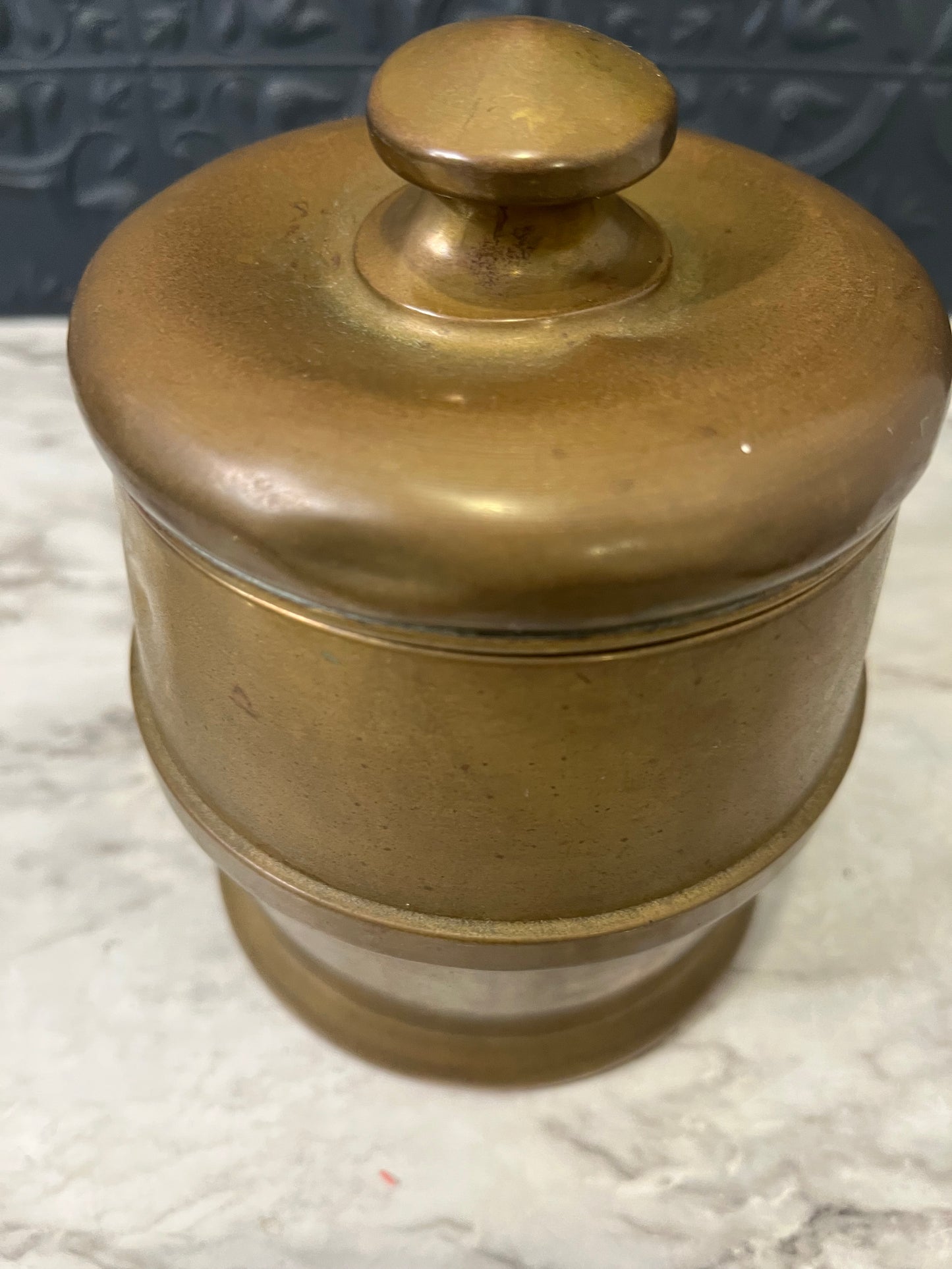 Patina brass Canister with lid