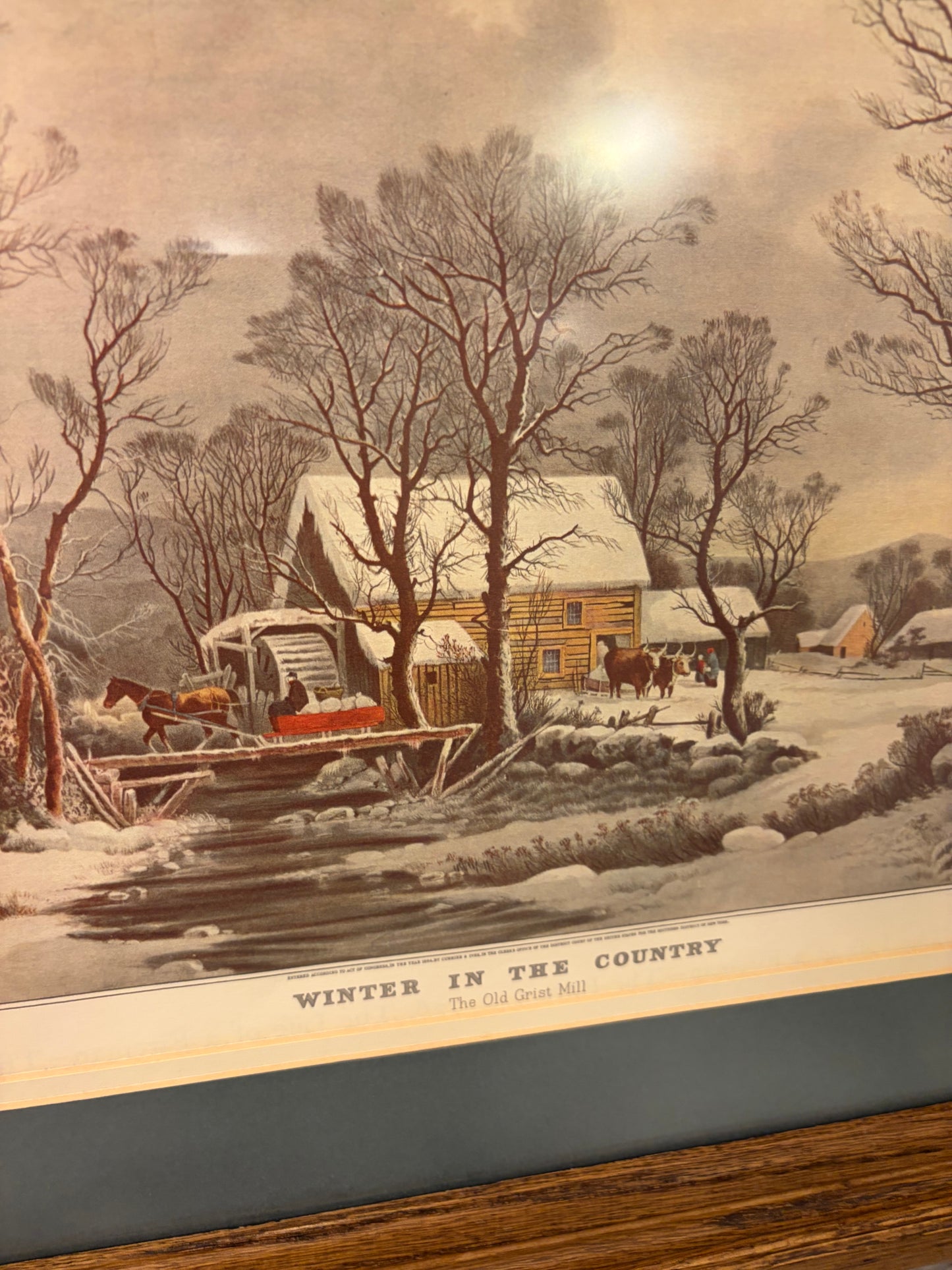Winter in the Country in Wood Frame