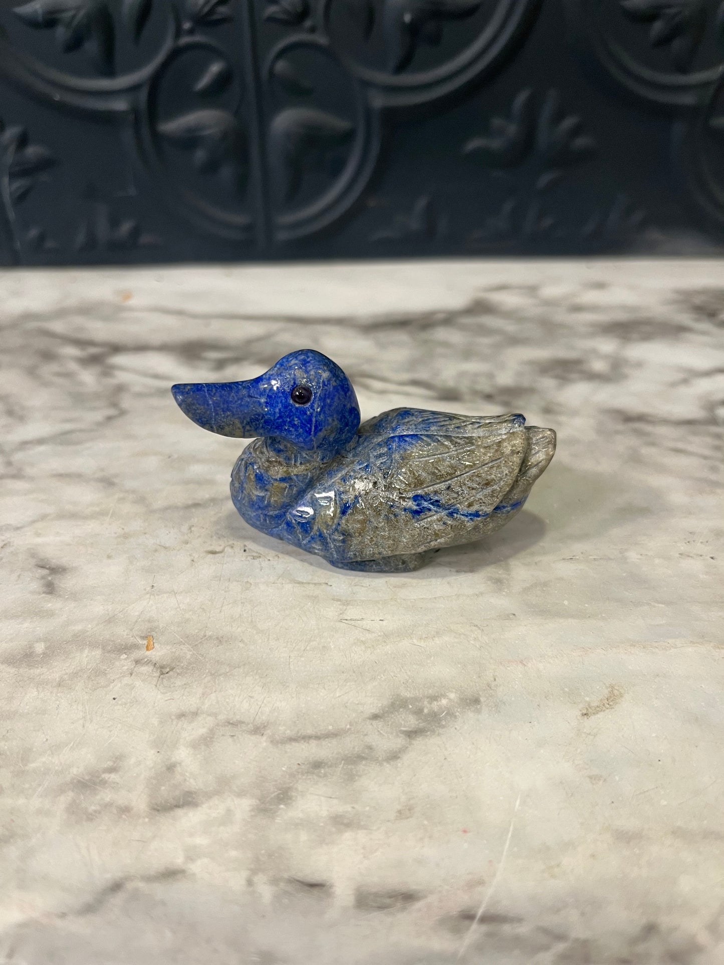 Mini blue stone duck