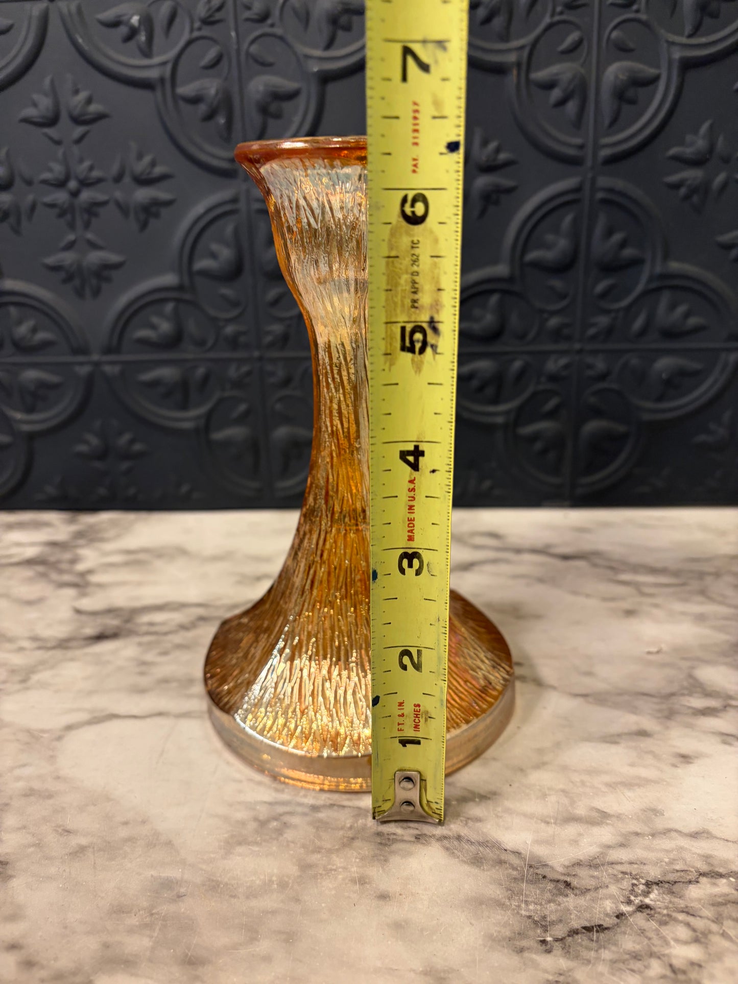 Marigold Canival Glass Candle Holder Janette