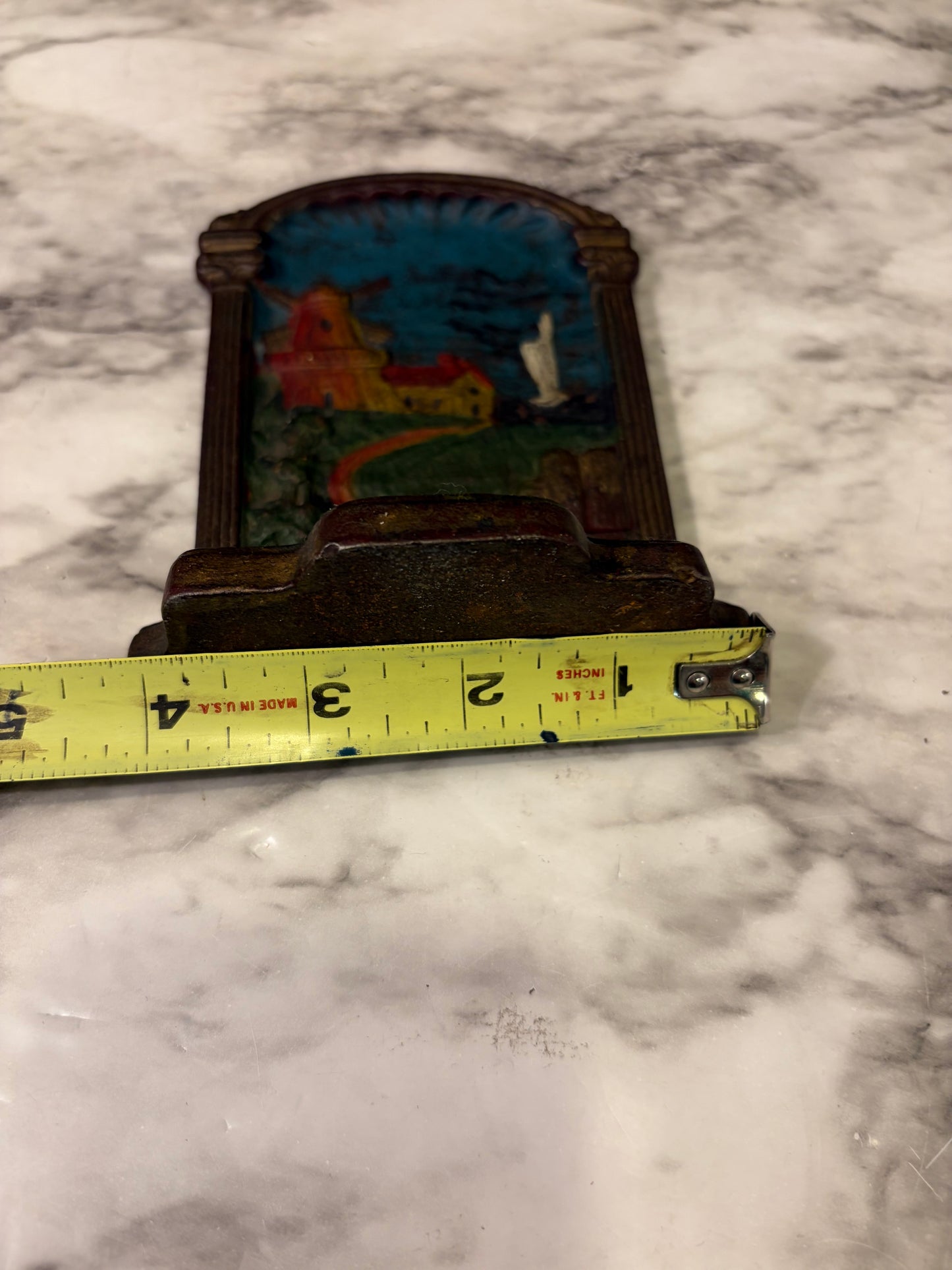 Dutch Bronze Windmill Bookend/Door Stop