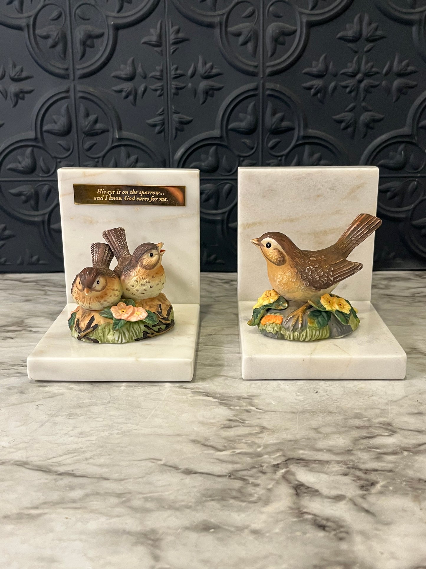 Sparrow Club 1995 Marble Bookends