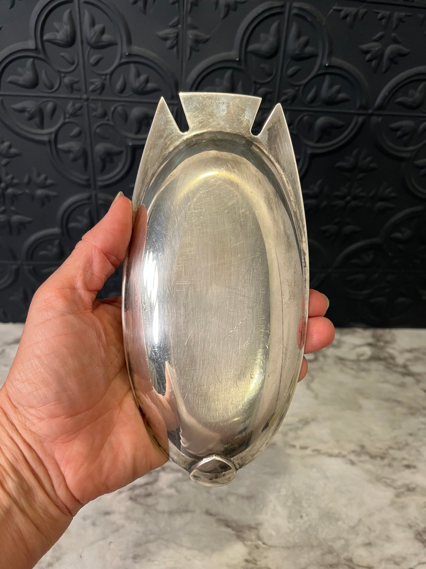 Silver Plate Swan Candle Holder from Spain