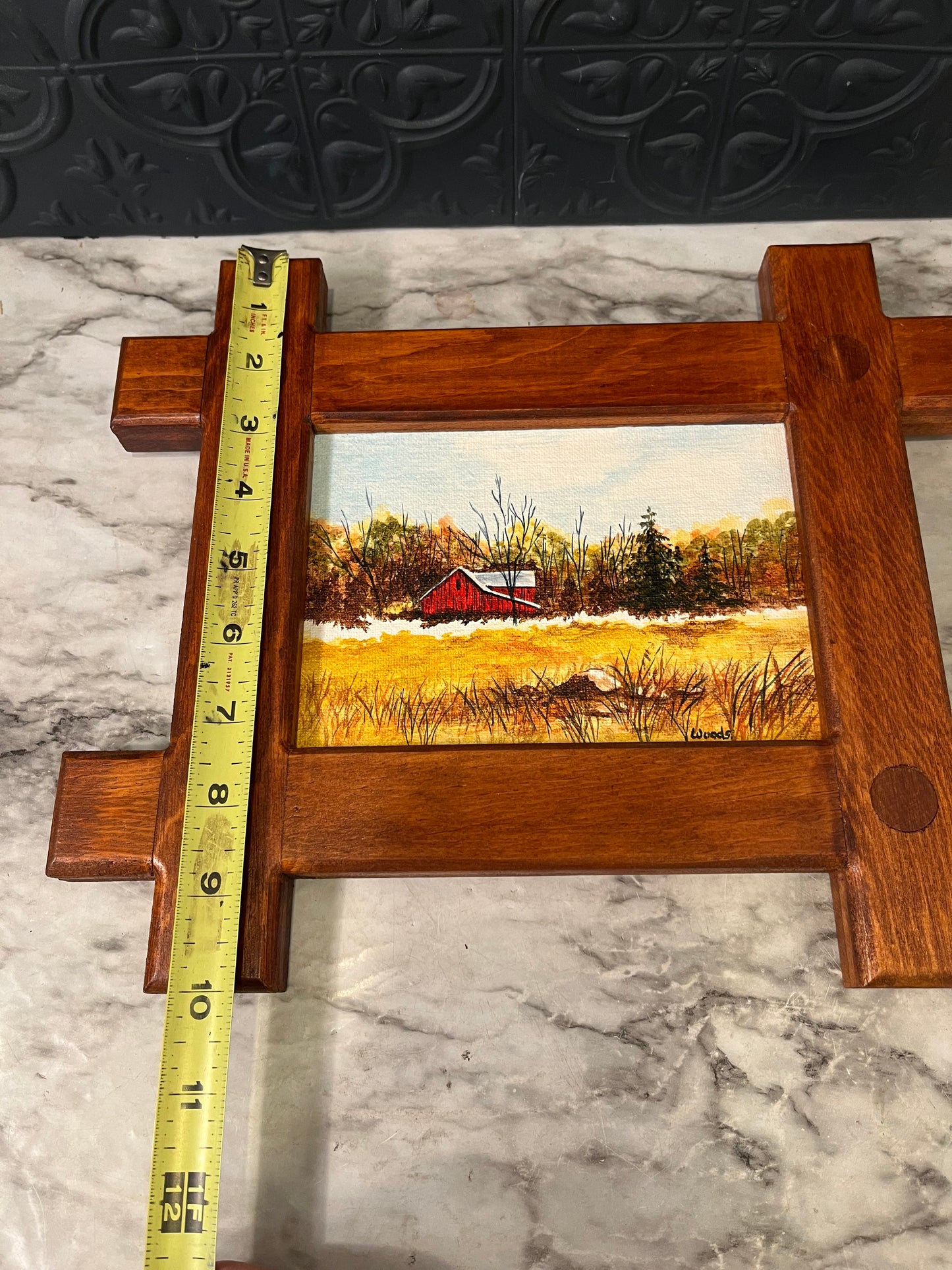 Original Painting by Woods in Handmade wooden Frame