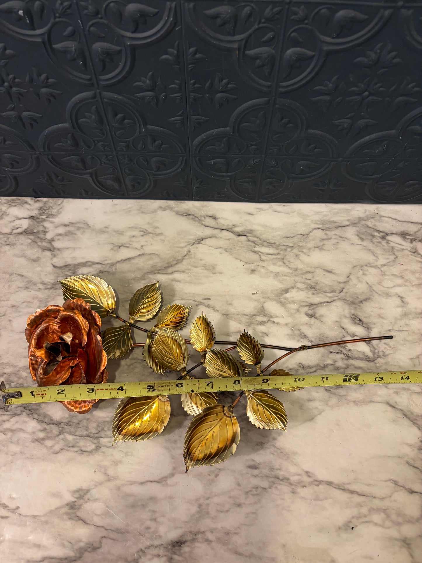 Homco Brass and Copper Rose