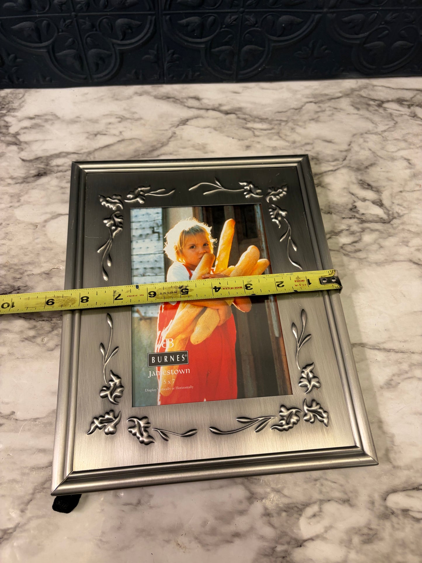 Burnes Pewter Color Frame with Relief