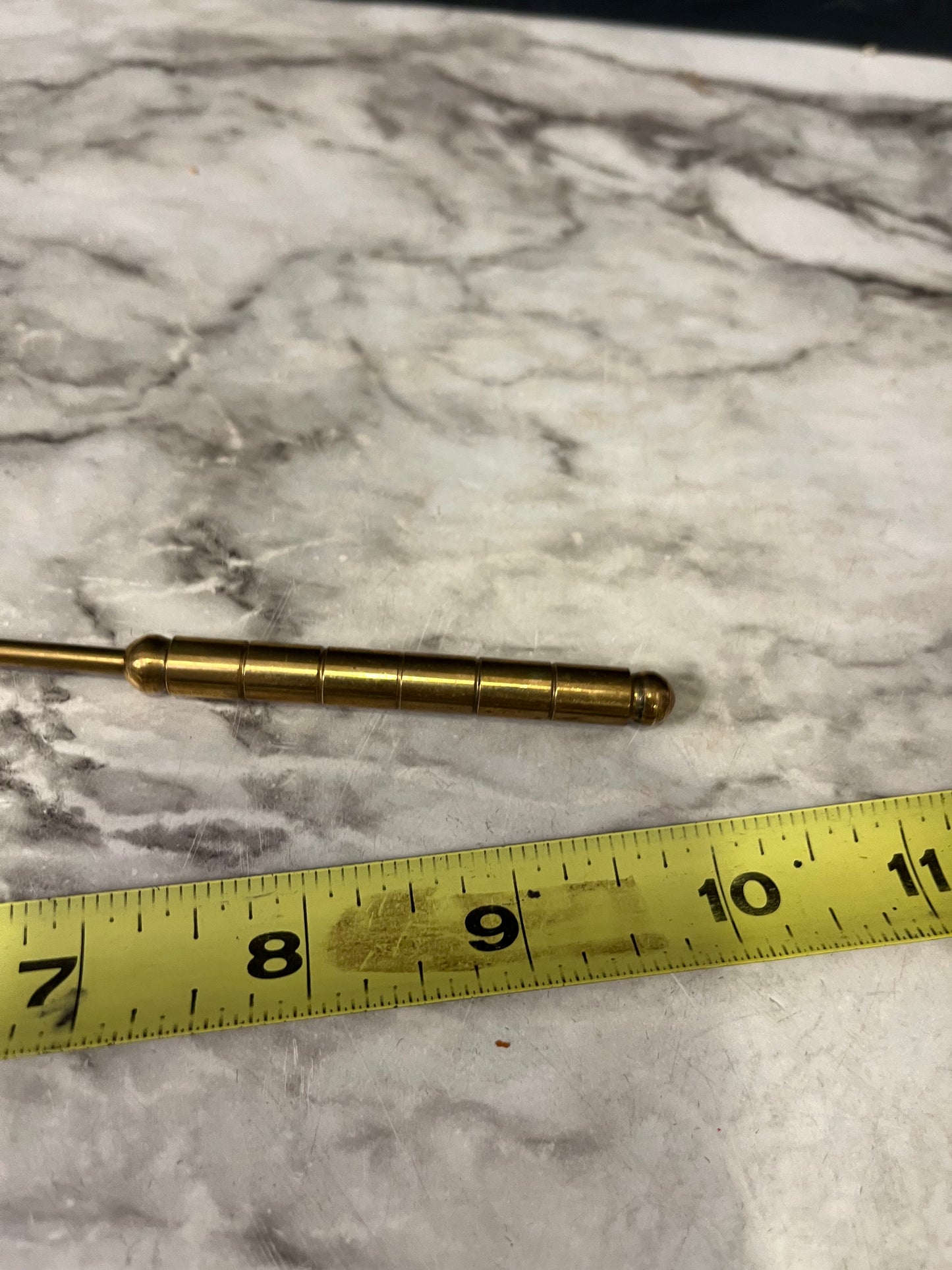 Brass Small Cone Snuffer with Faux Bamboo Handle