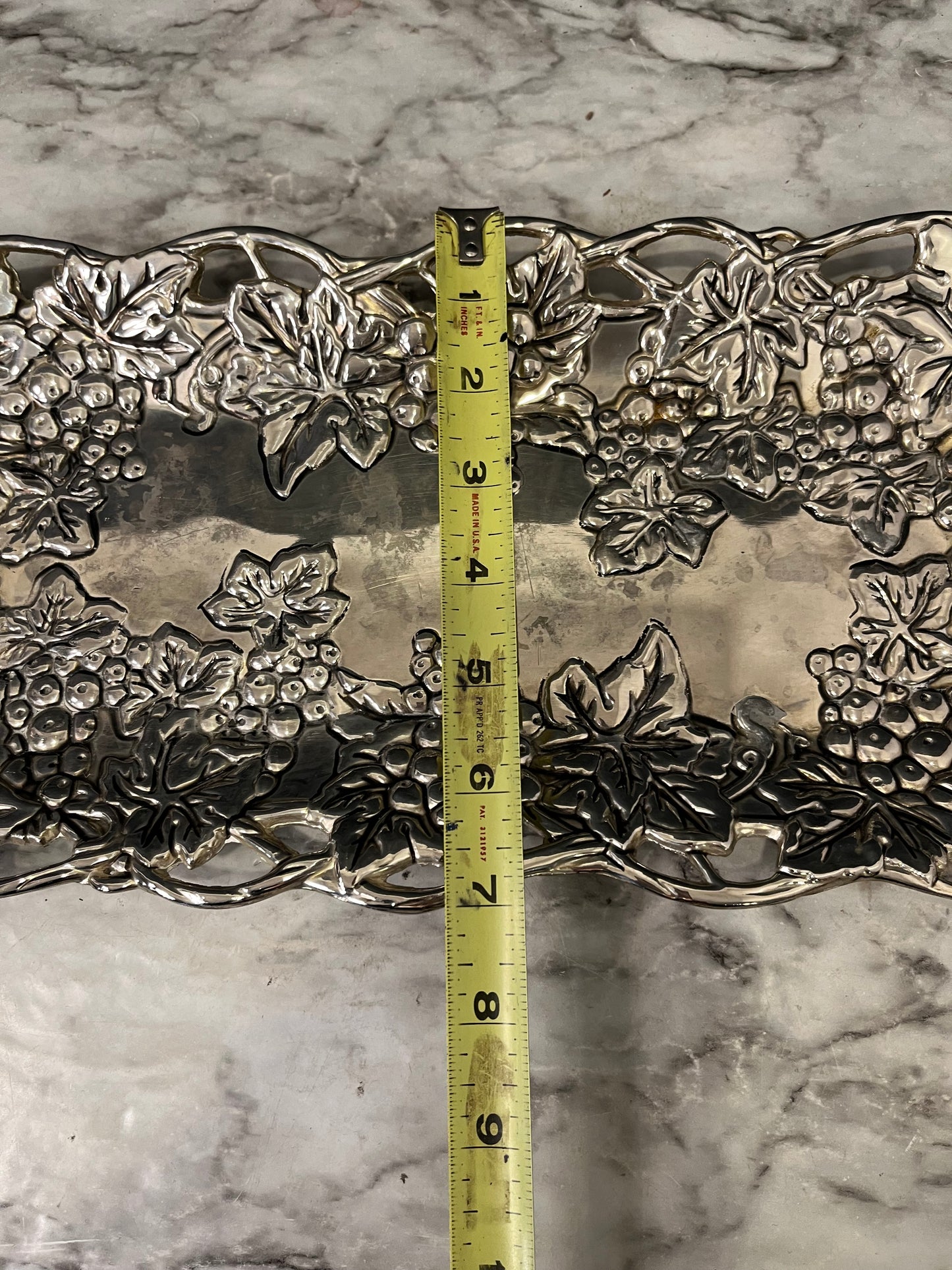 Silver Plated Godinger Tray with Grapes