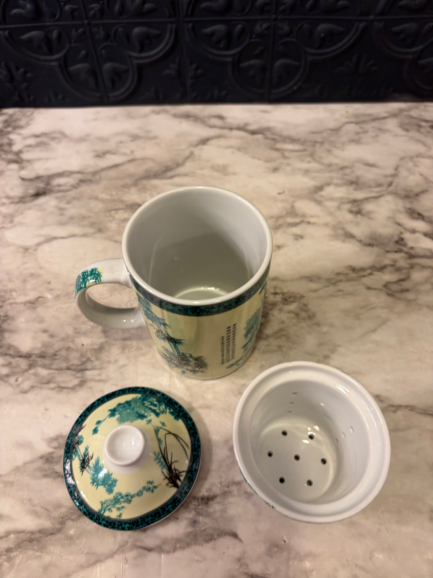 Asian Teacup with Strainer