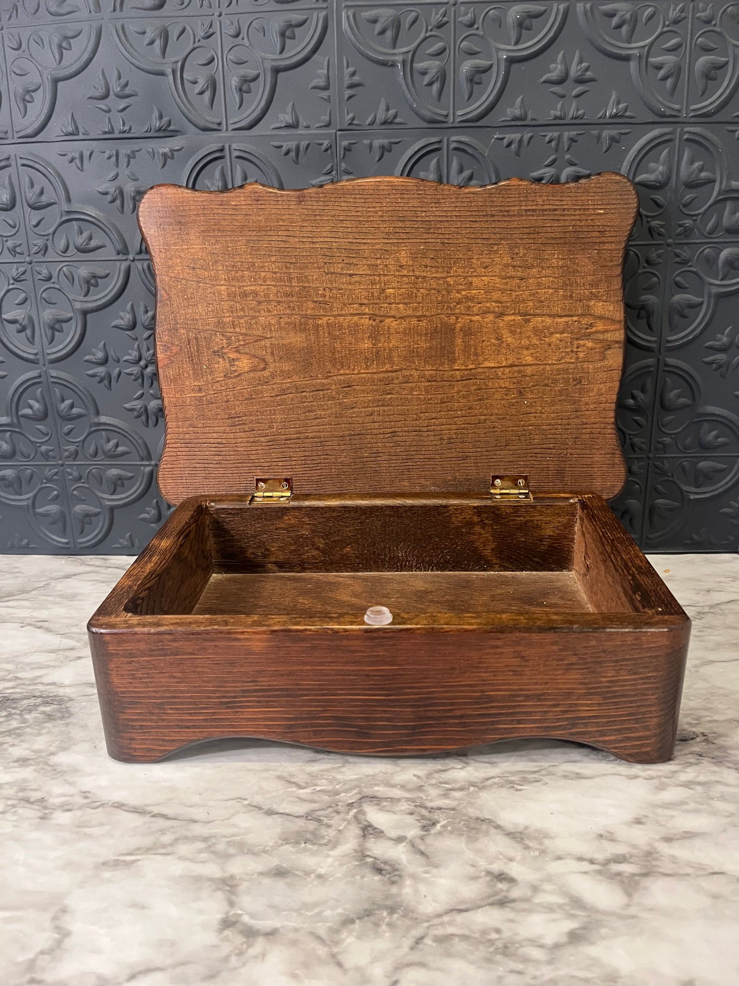 Brown Rectange Box with design on Top