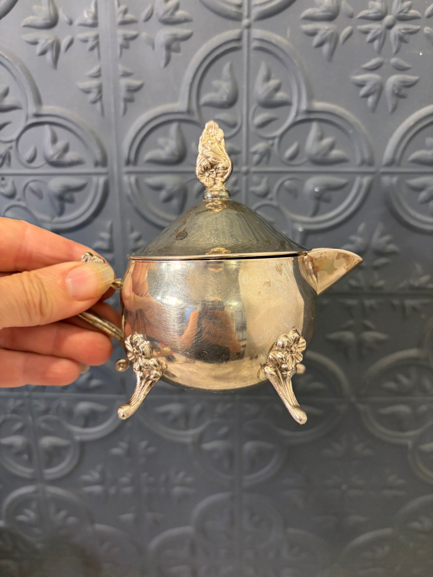 Silver Plate Creamer with Feet