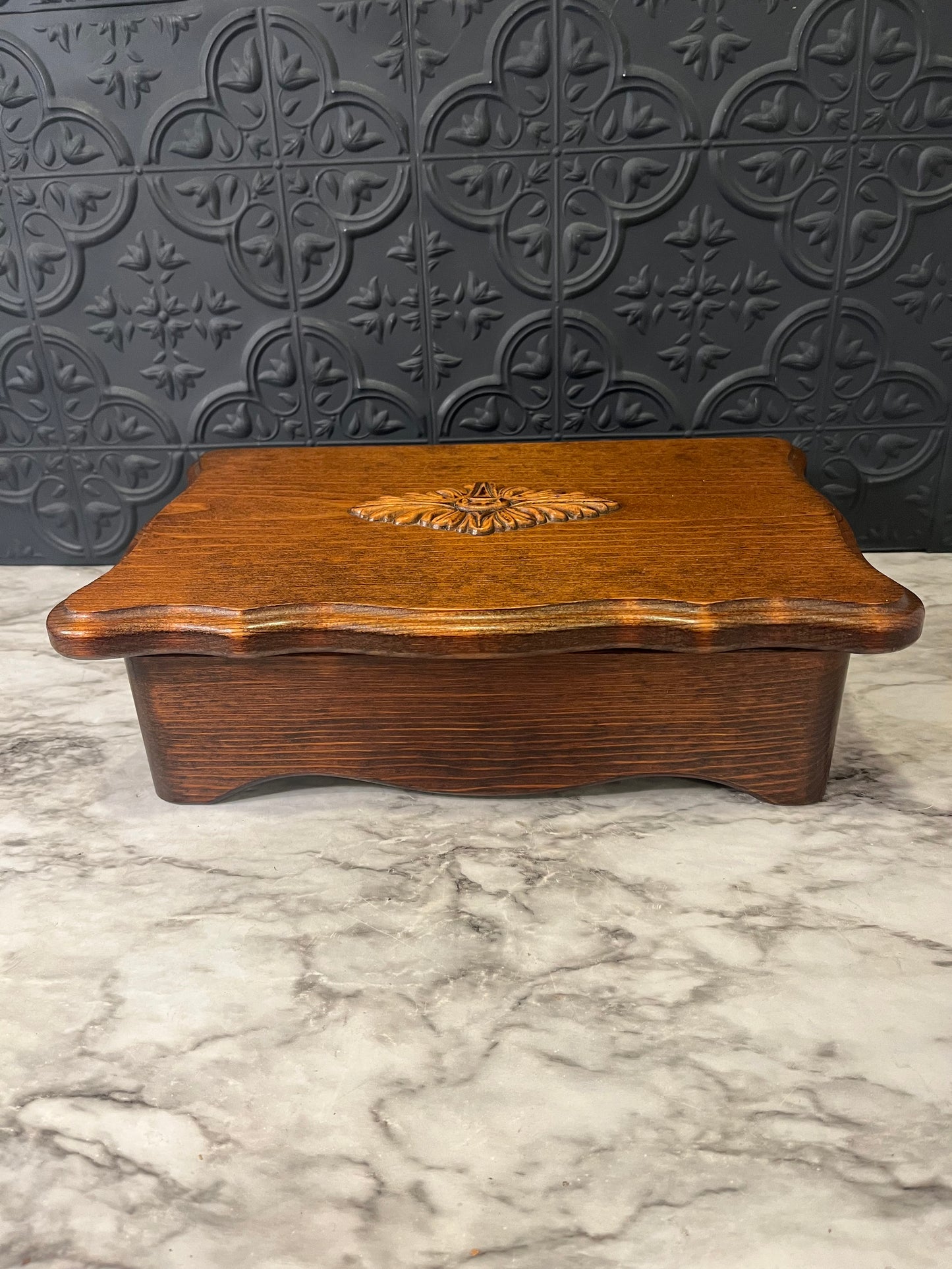 Brown Rectange Box with design on Top