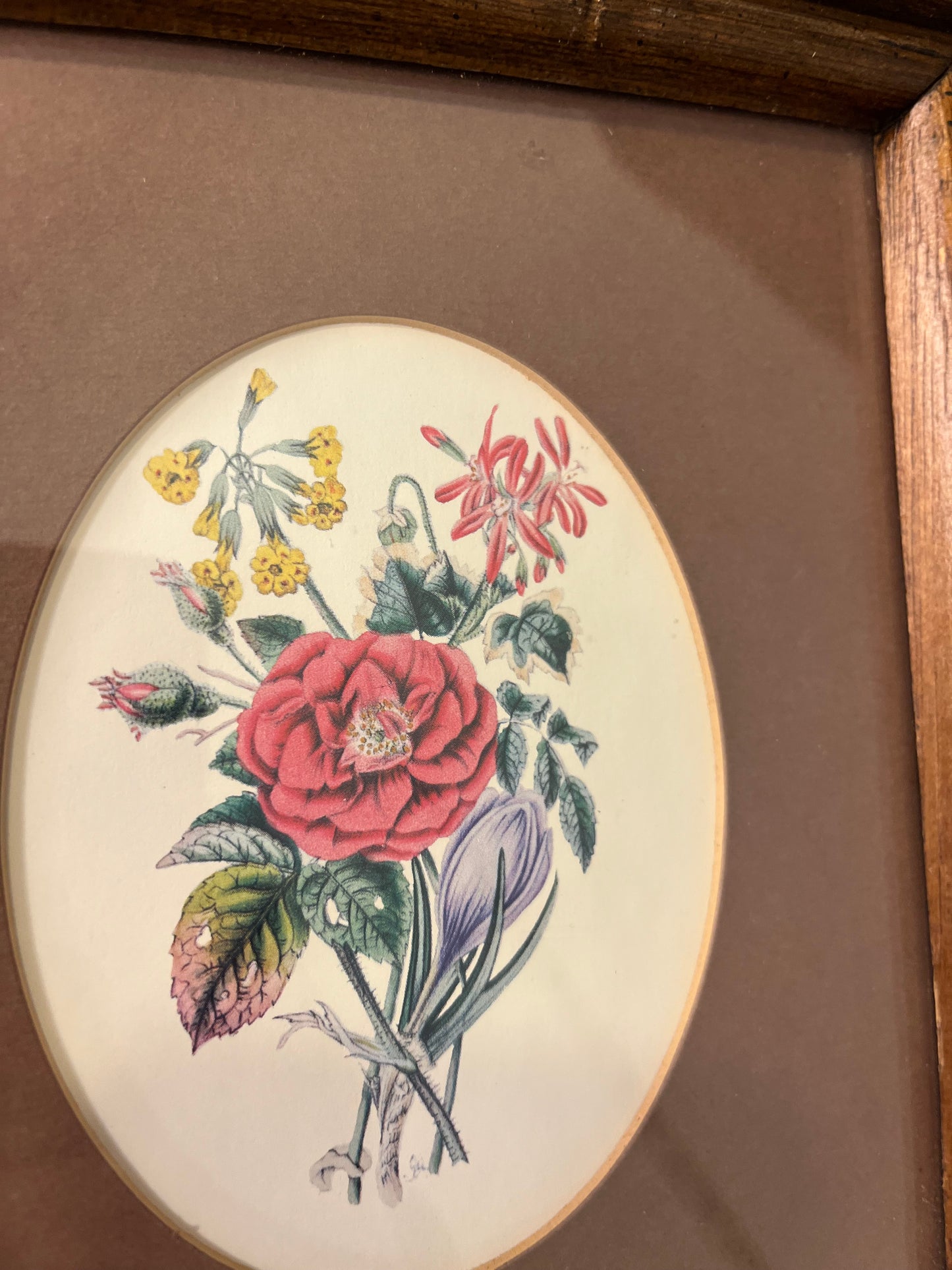 Floral in Wood Bamboo Frame