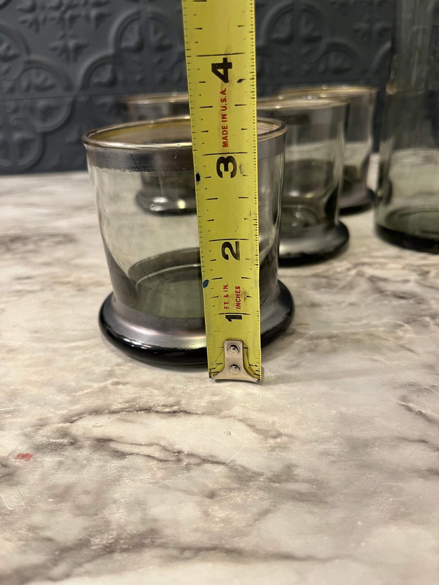 Silver Rim Drink Set x 5