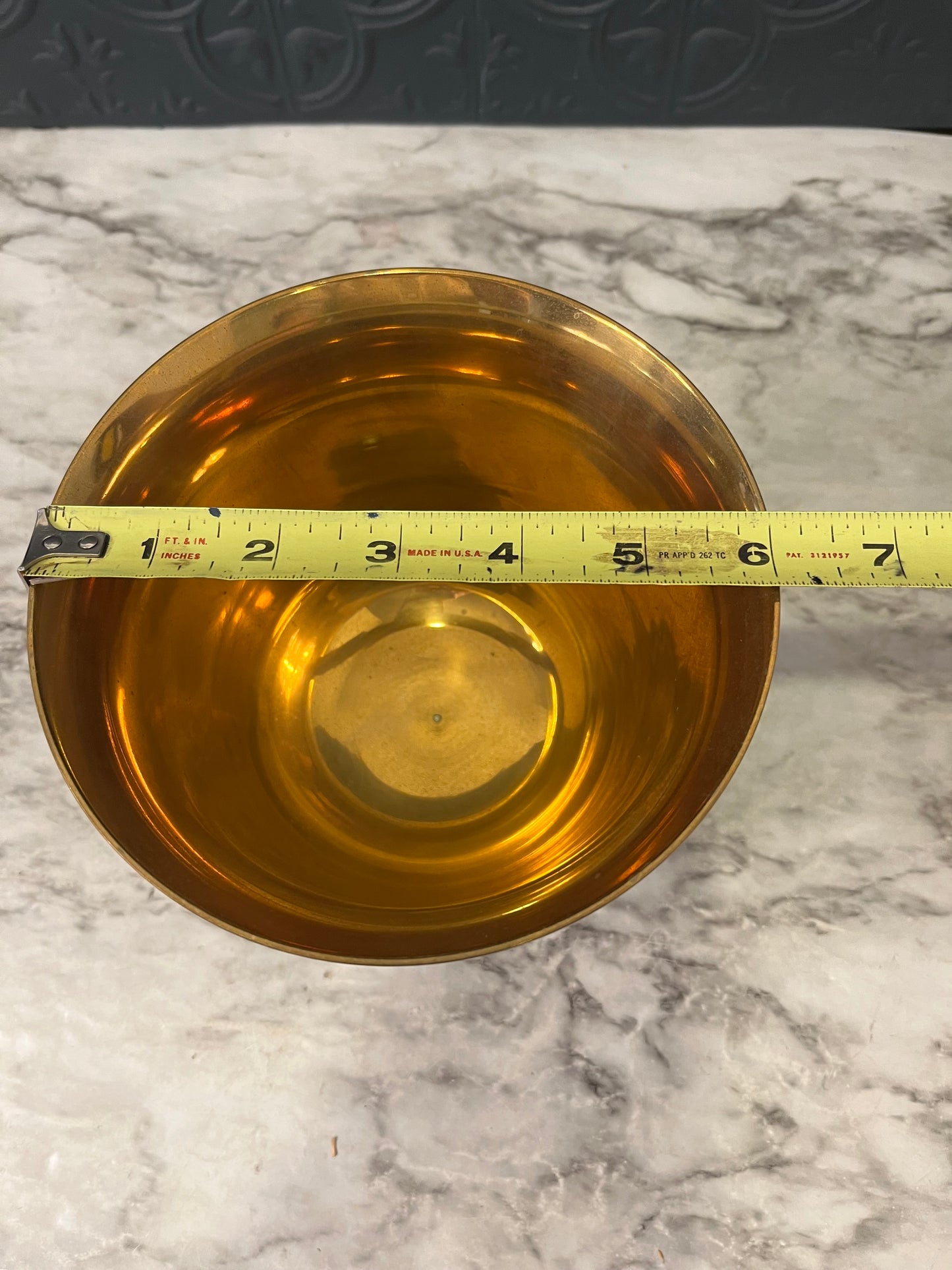 Cloisonne enameled Brass Pot Navy with flowers