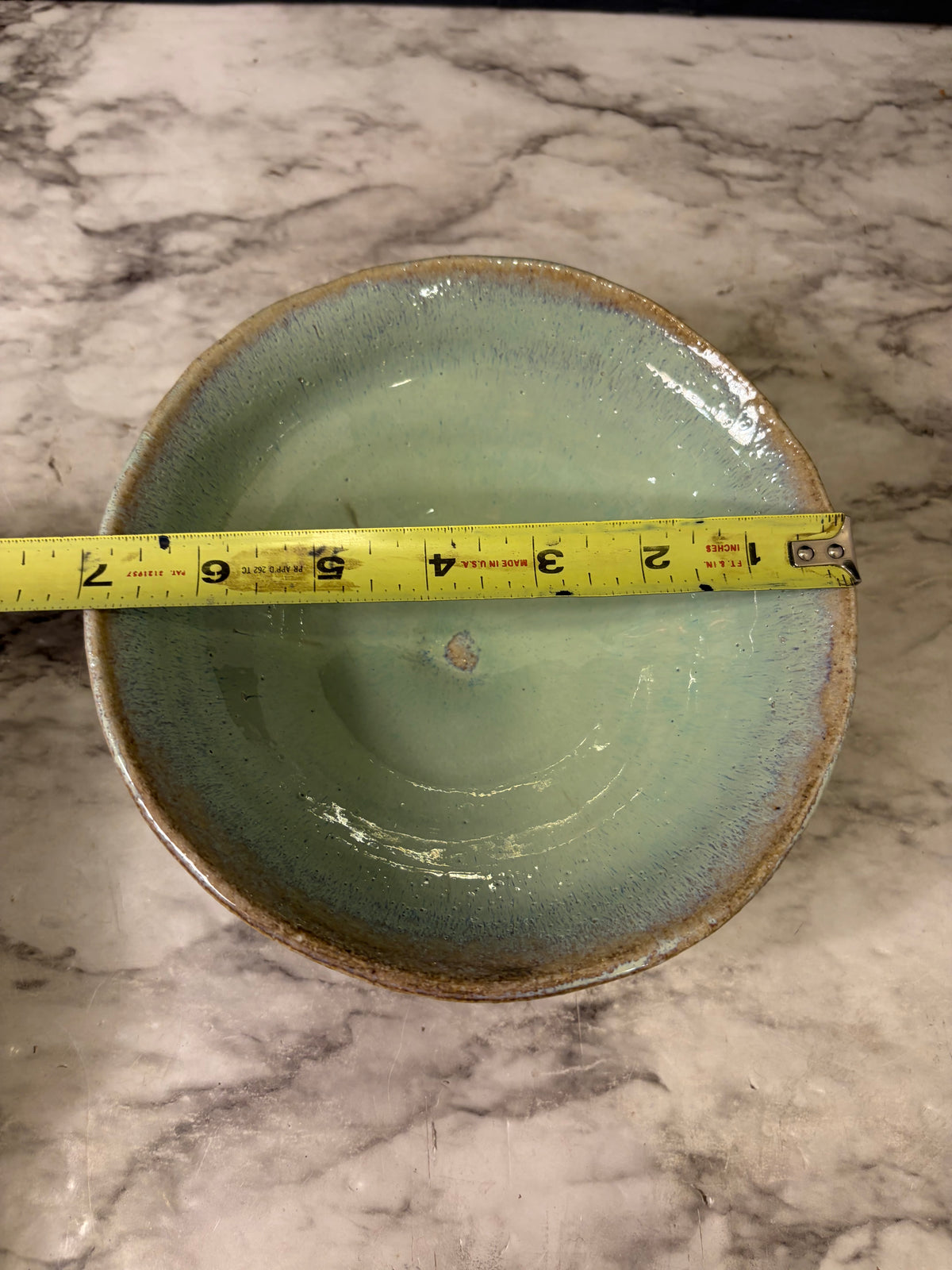 7" Teal and Purple studio pottery bowl