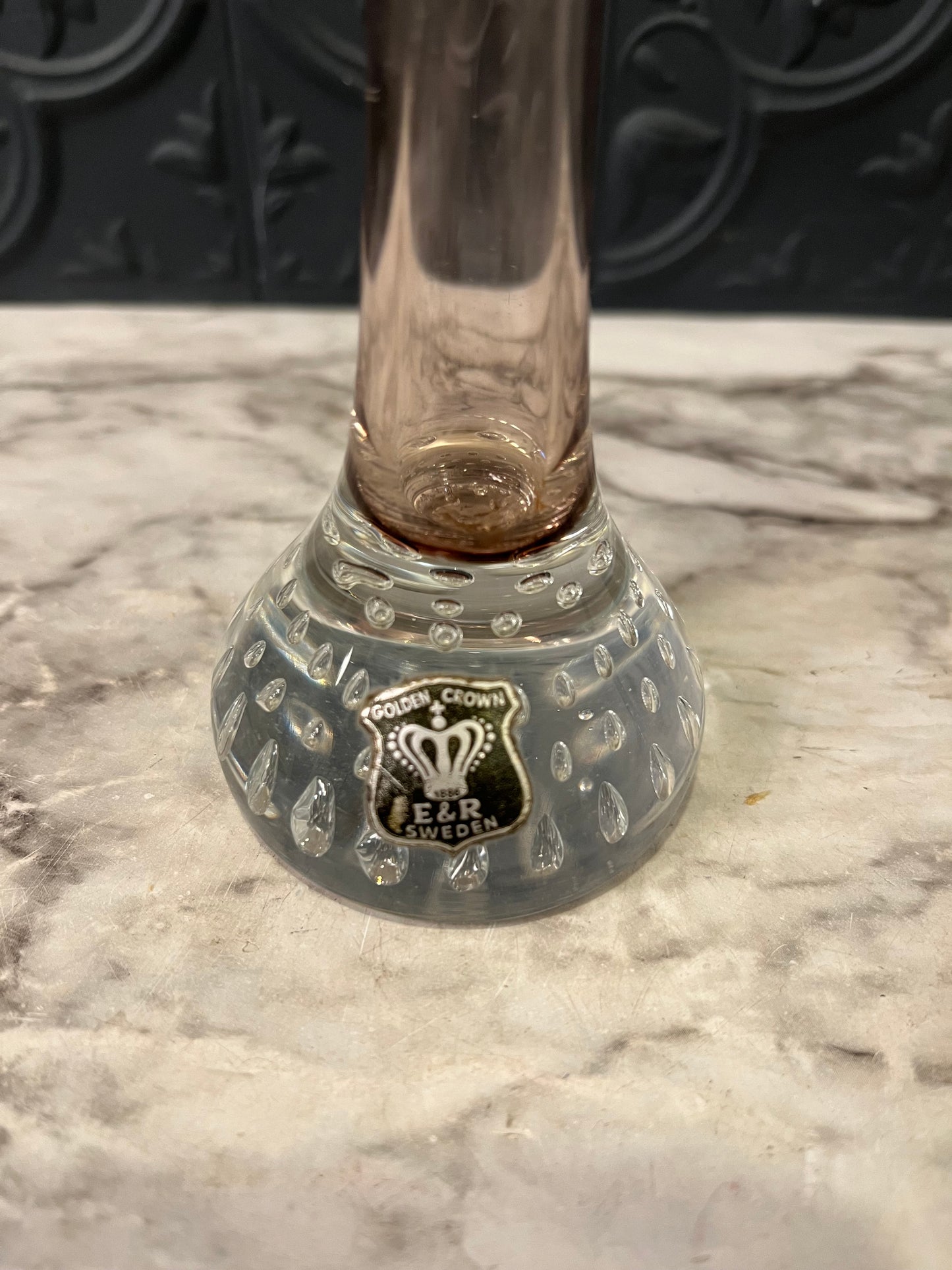 Golden Crown E&R Amethyst Pulpit Glass Vase