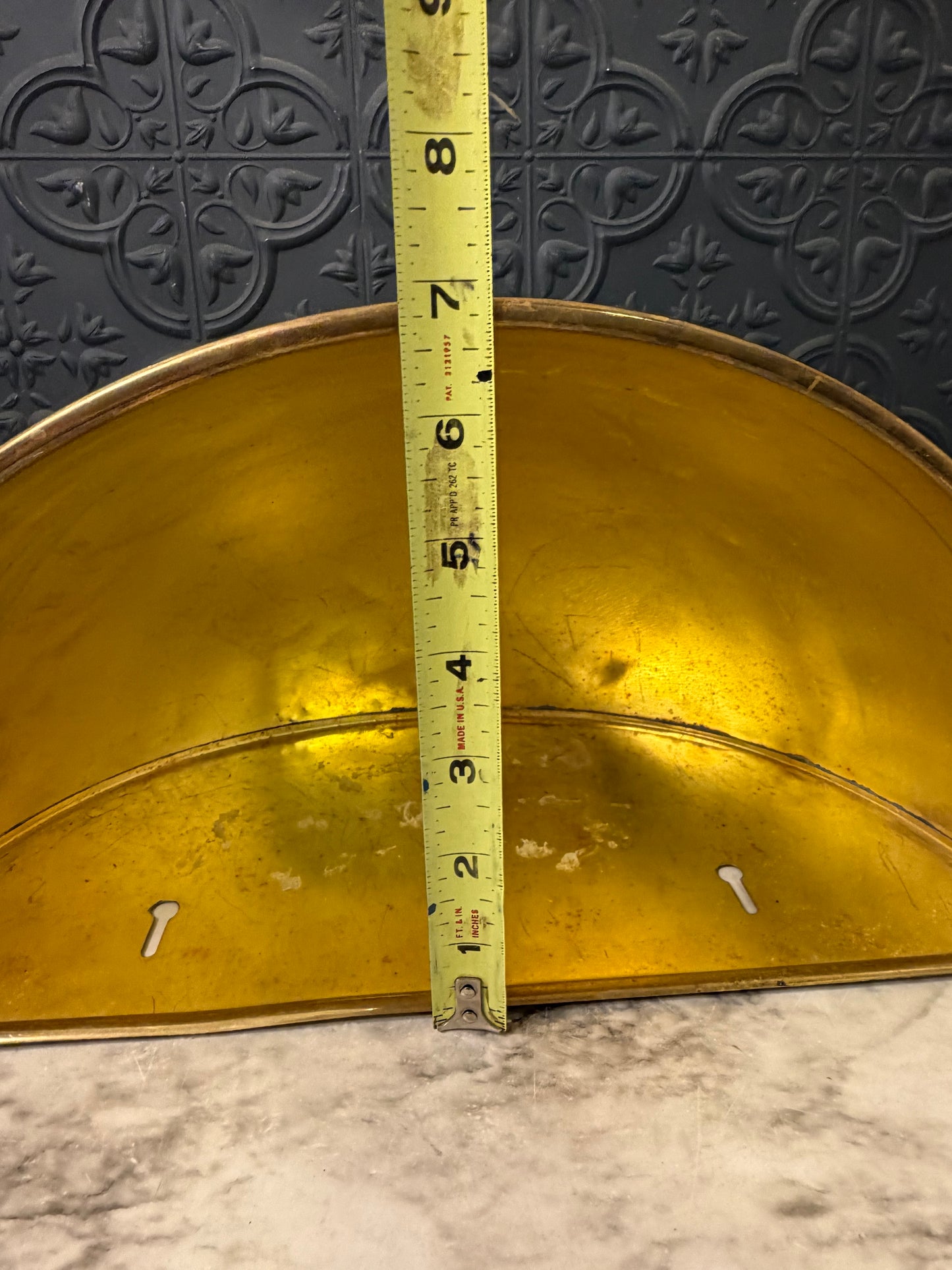 Large Brass Wall Pocket