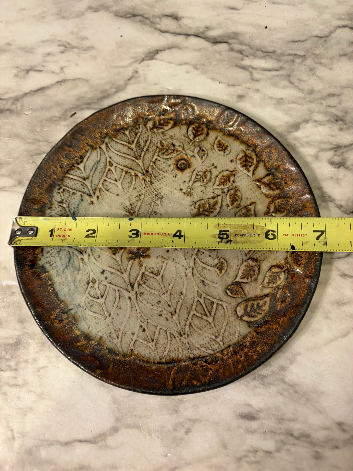 Tan Imprinted Pottery Plate 7