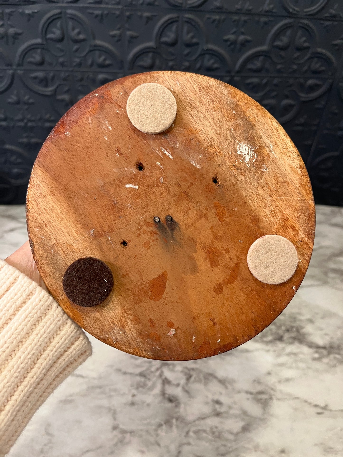 Handmade Wooden Globe on Stand