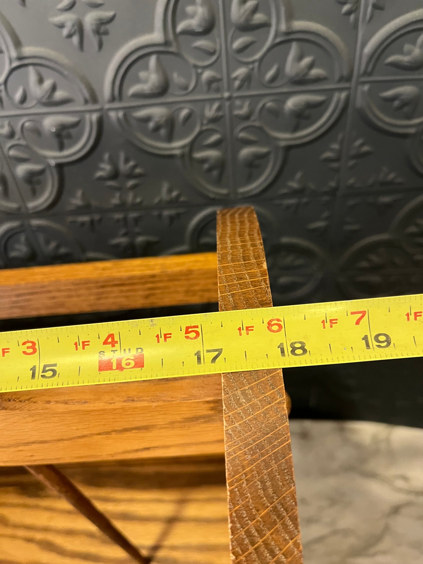 Large oak magazine book rack with slats