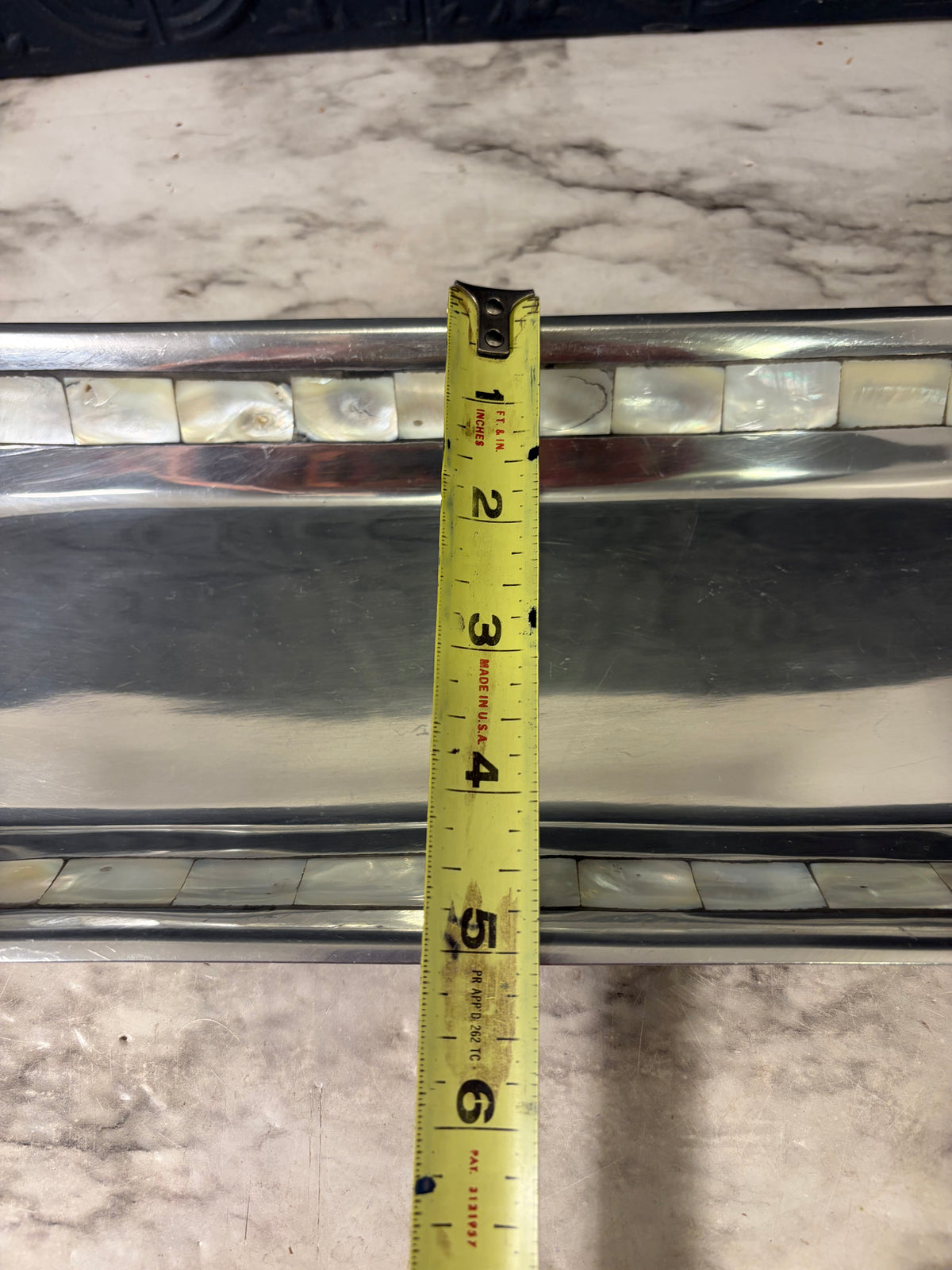 Towle Aluminum Tray with Mother of Pearl Inset