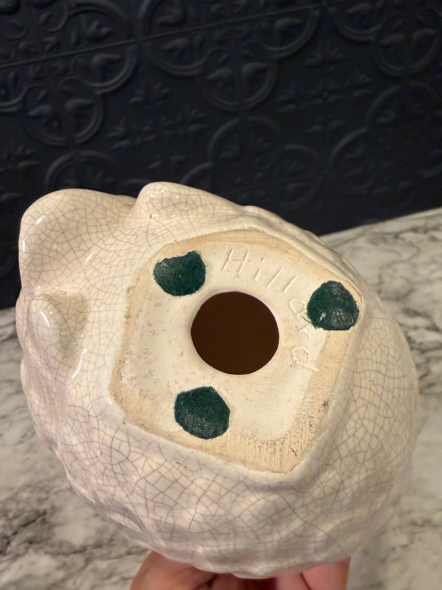 Cream Crackle Quail Ceramic