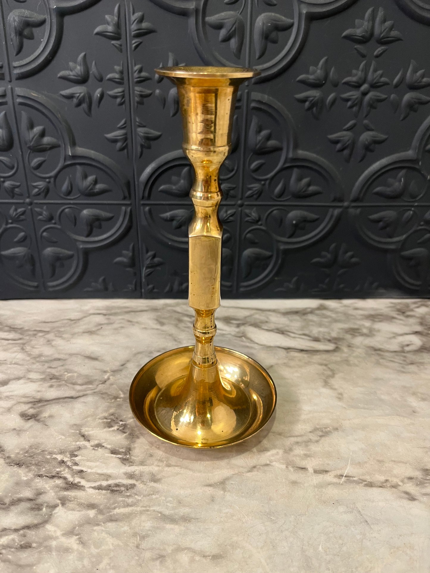 Brass Candle Holder Square Shaft 6.75