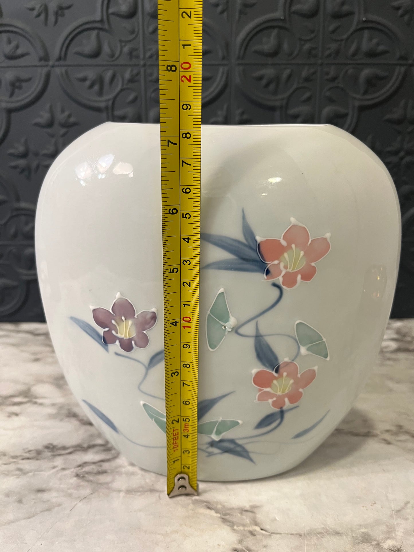 Japanese Hand Painted Oval Vase