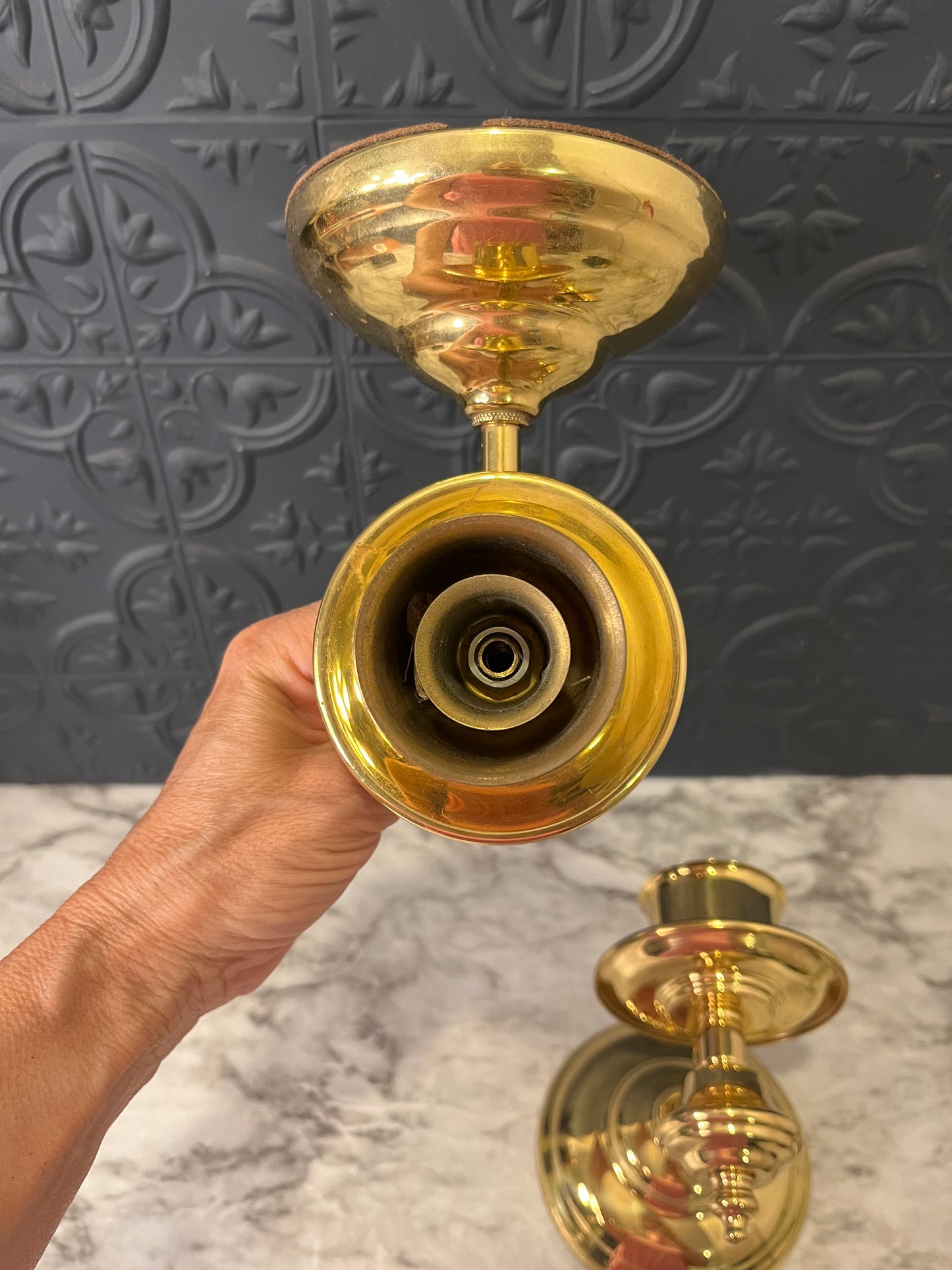 Polished Brass Wall Sconce 5.5 " set of 2