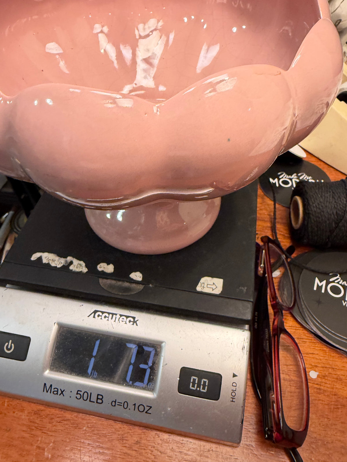 Blush Pink Pedestal Lotus Bowl