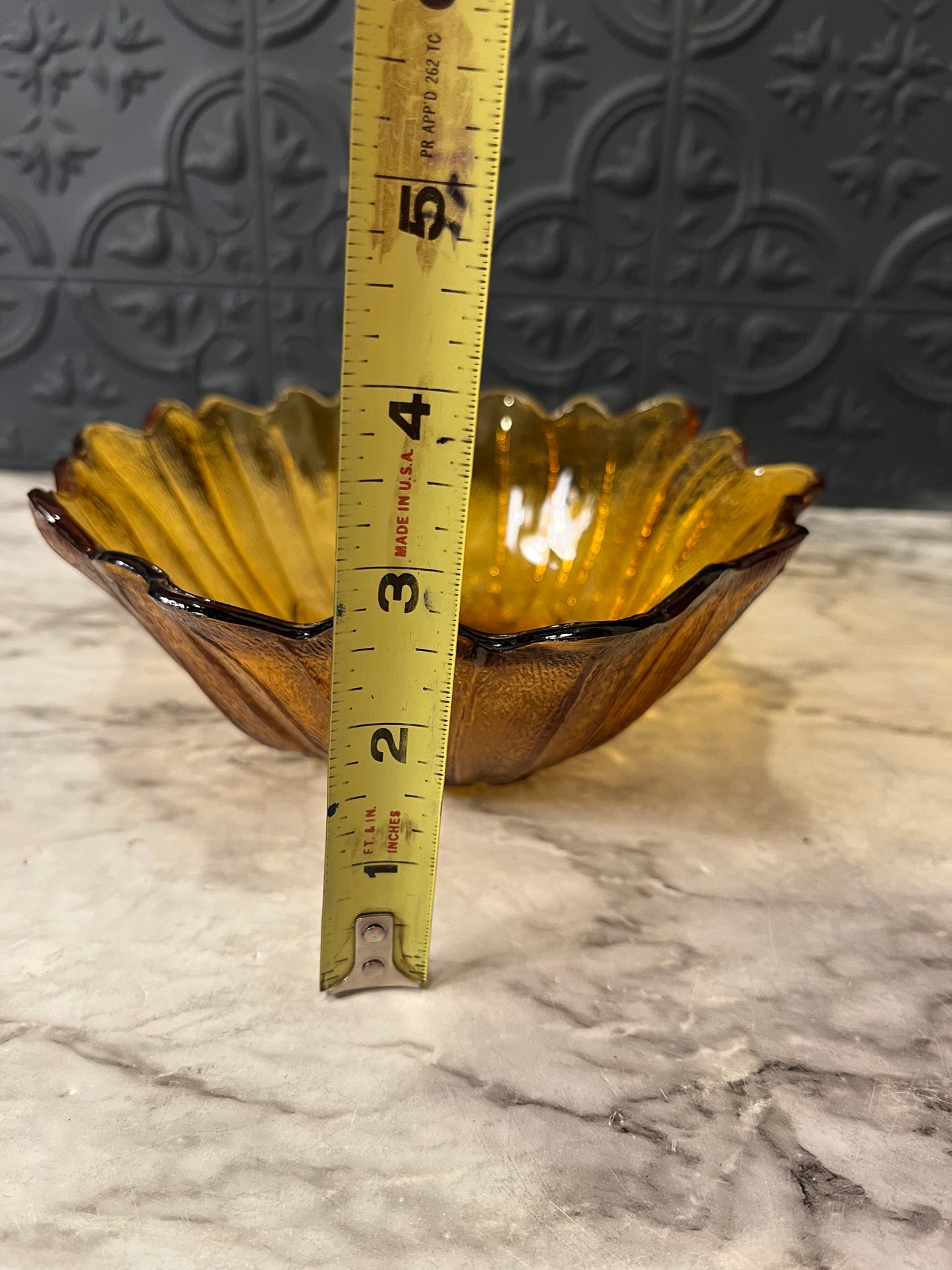 Indiana Amber Sunflower Dish