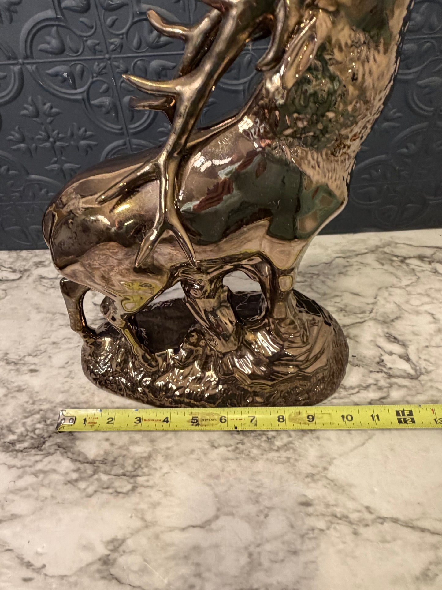 Bronze Glazed Ceramic Elk by Edna