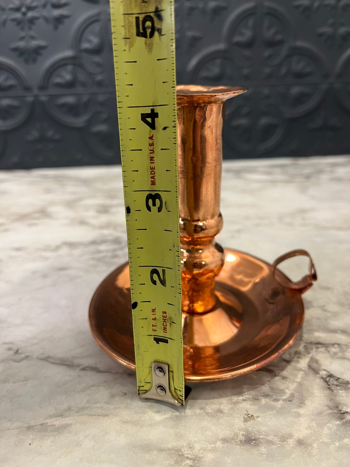 Hammered Copper Chamberstick