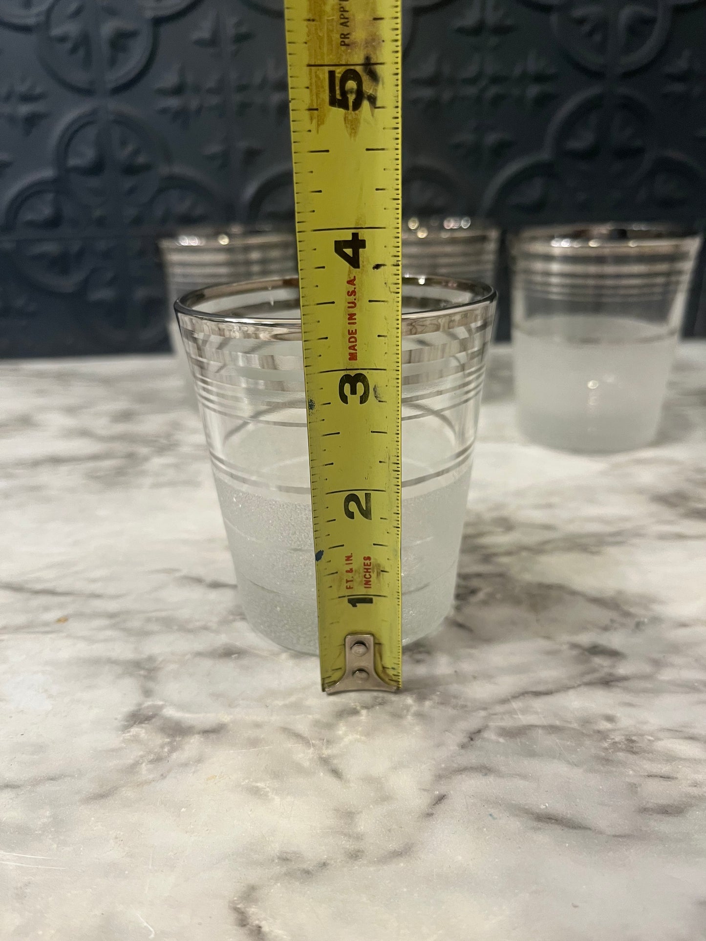 4 MCM Frosted Rocks Glasses West Virginia Glass co