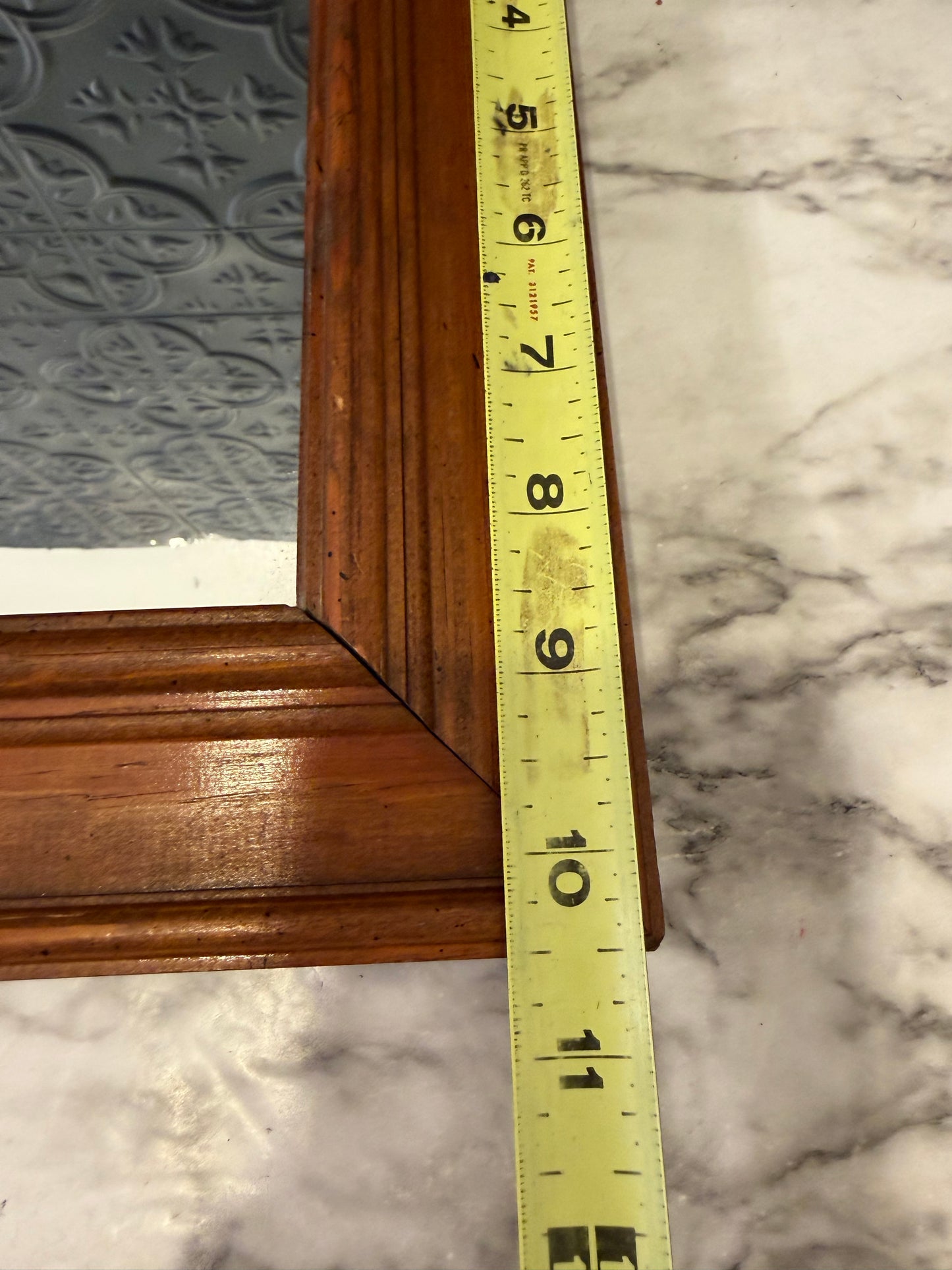 10.5" x 19.5" Wood Wall Mirror