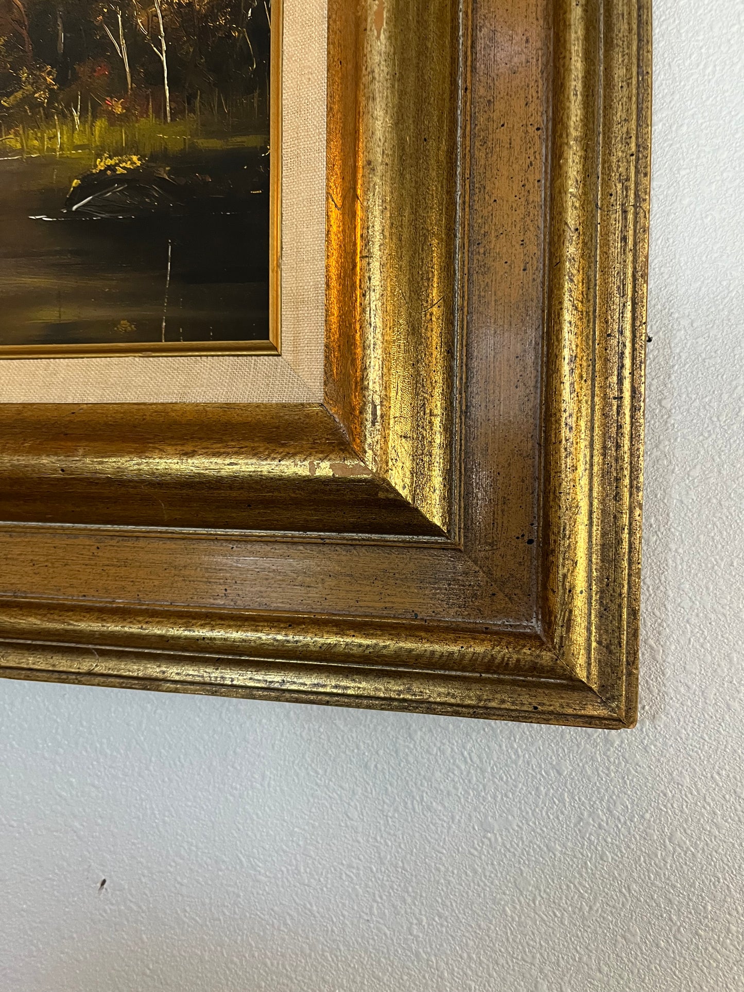 Fall Mountain Scene in Thick Gold Frame